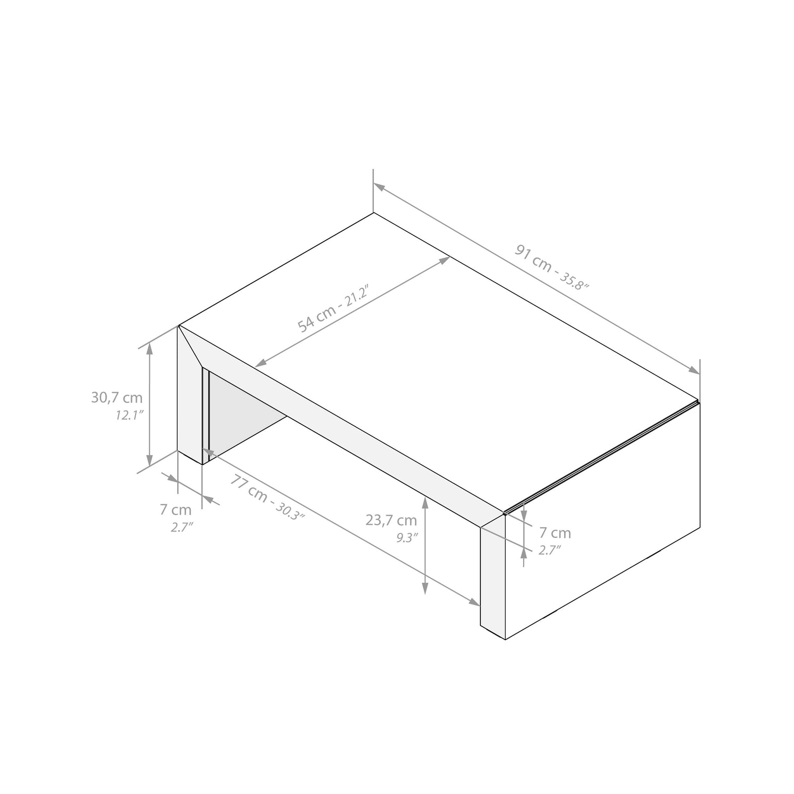 Salontafel Angelica Zwart Beton - Immagine tecnica 1