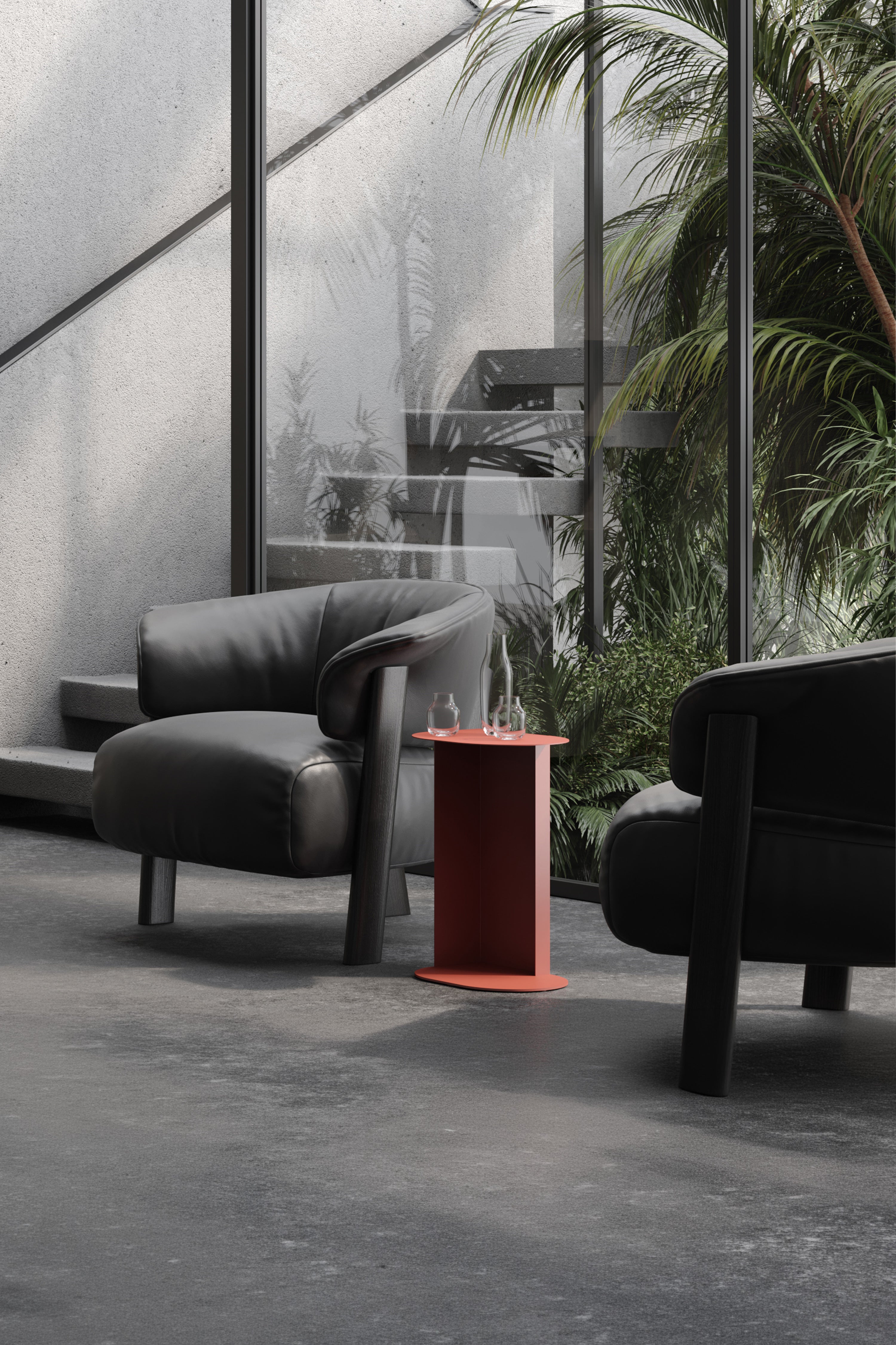 Camilla Metal Side Table, 31x24x55 cm, Black - Set image 1