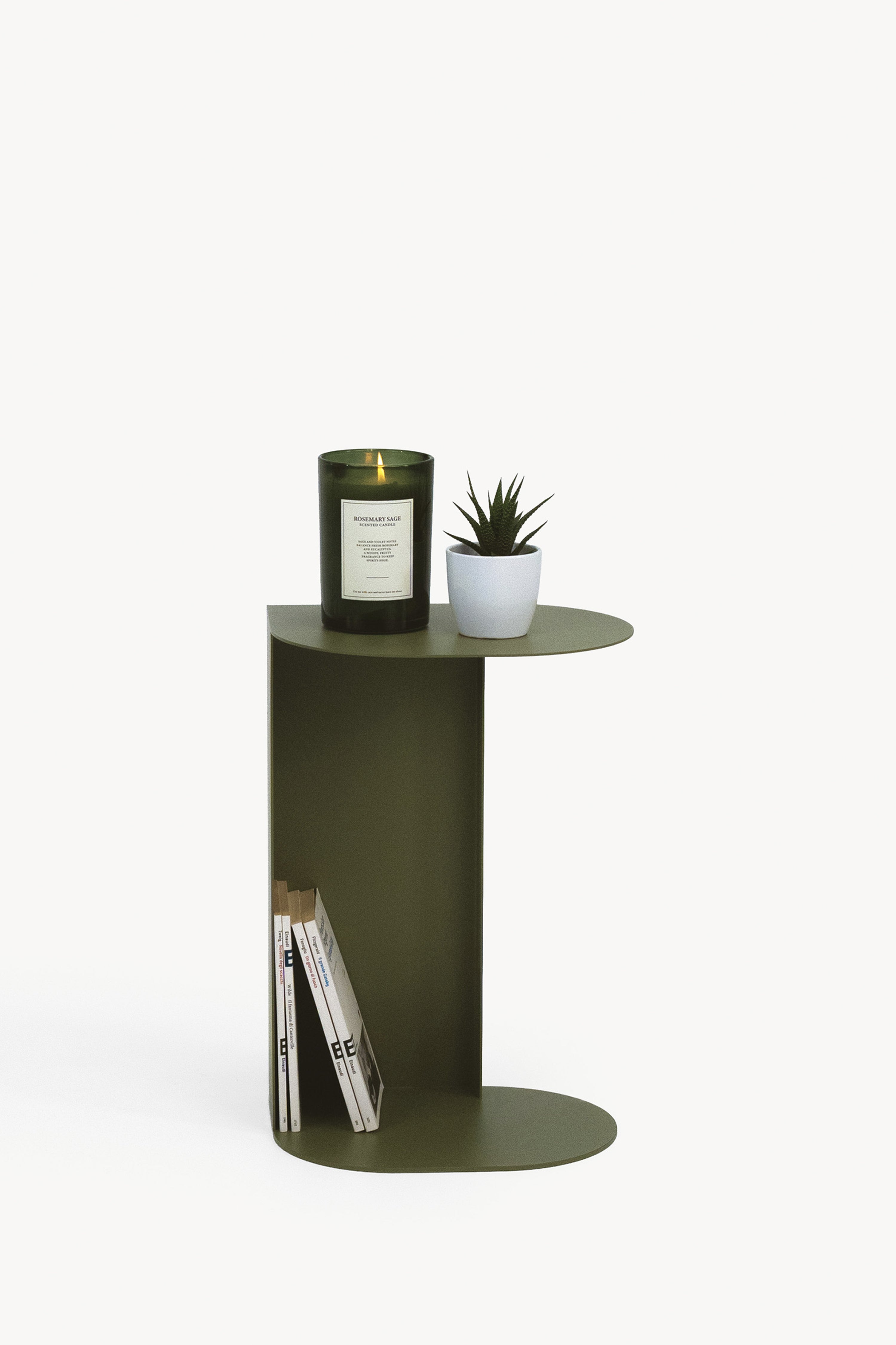 Camilla Metal Side Table, 31x24x45 cm, Olive Green
