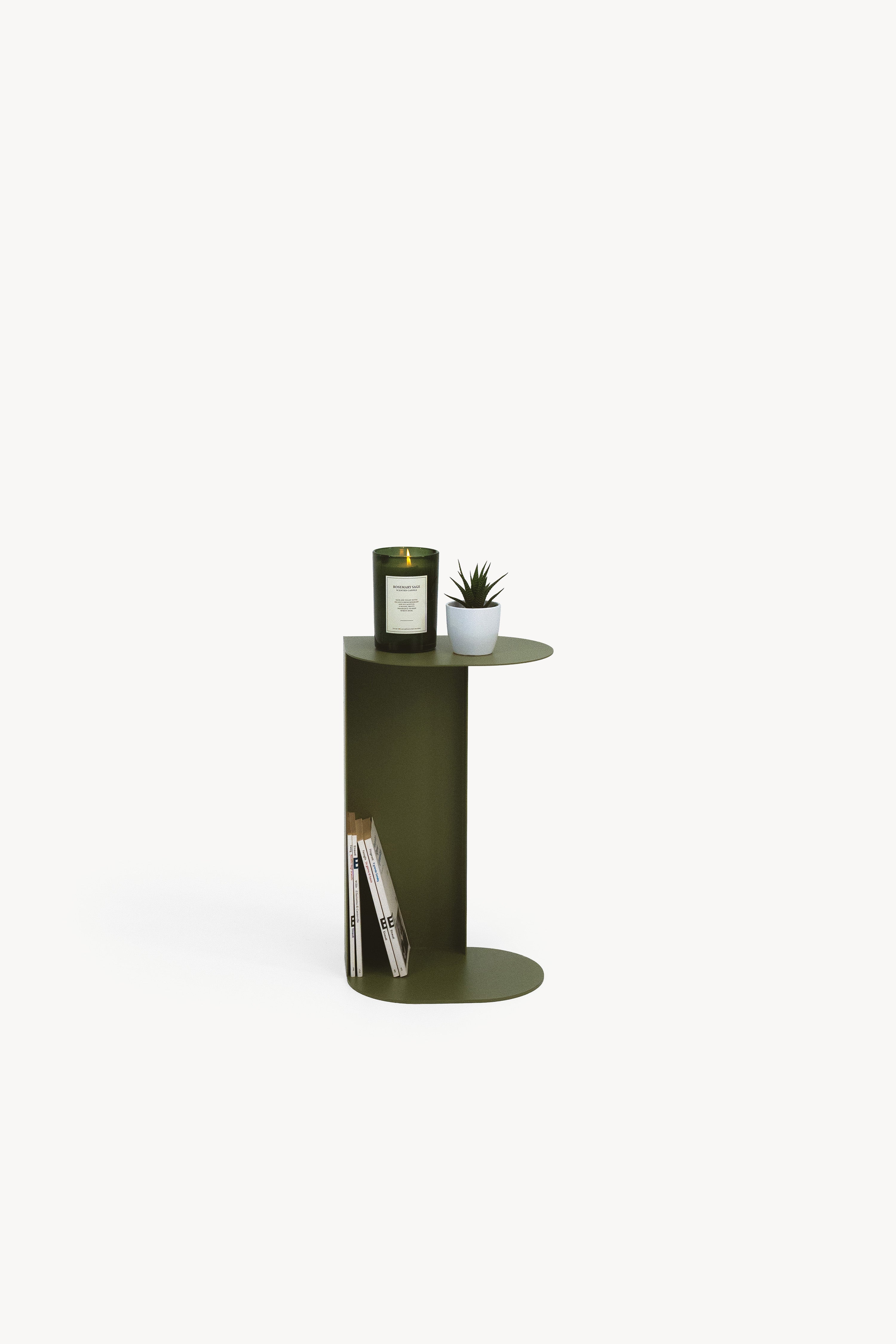 Camilla Metal Side Table, 31x24x55 cm, Olive Green