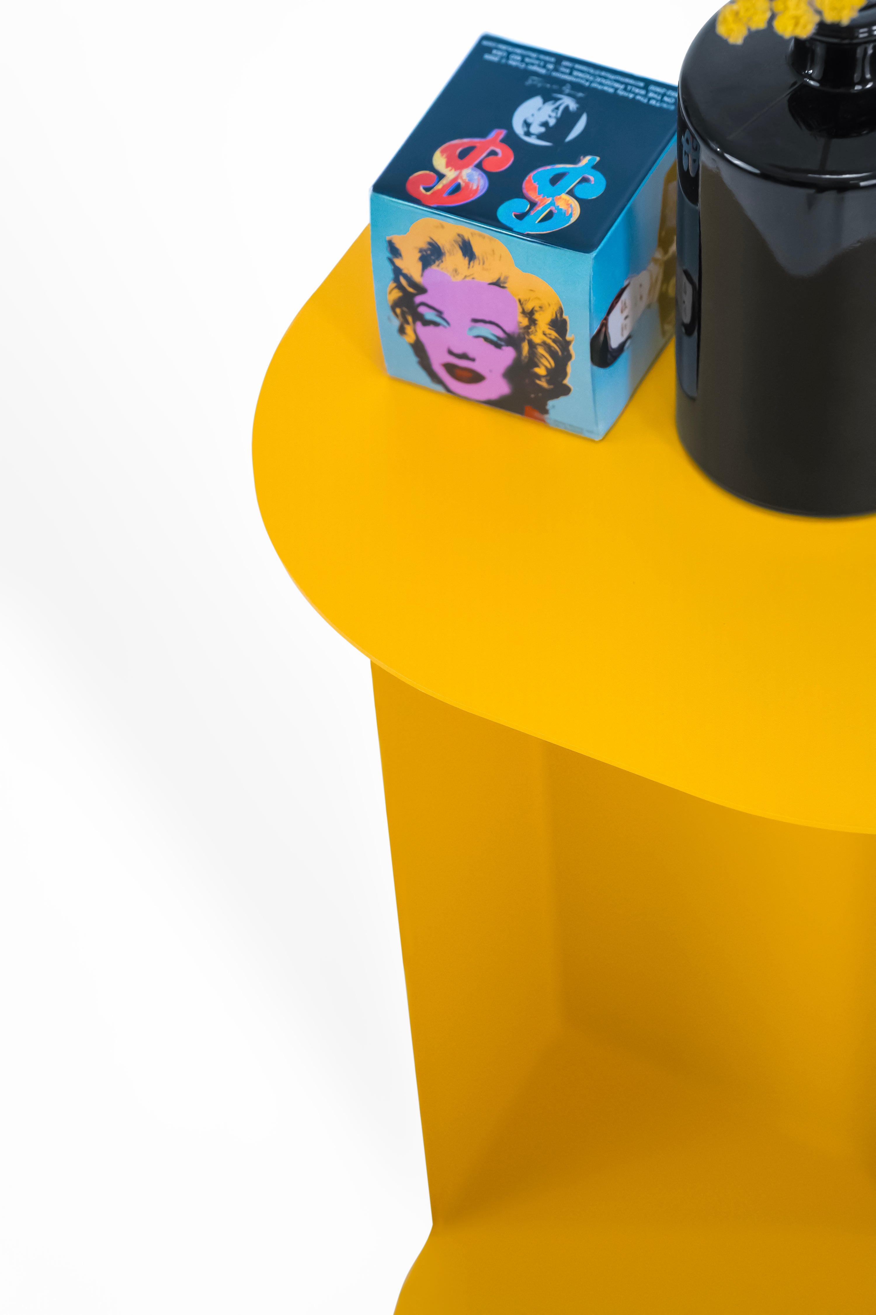 Camilla Metal Side Table, 31x24x55 cm, Mustard Yellow