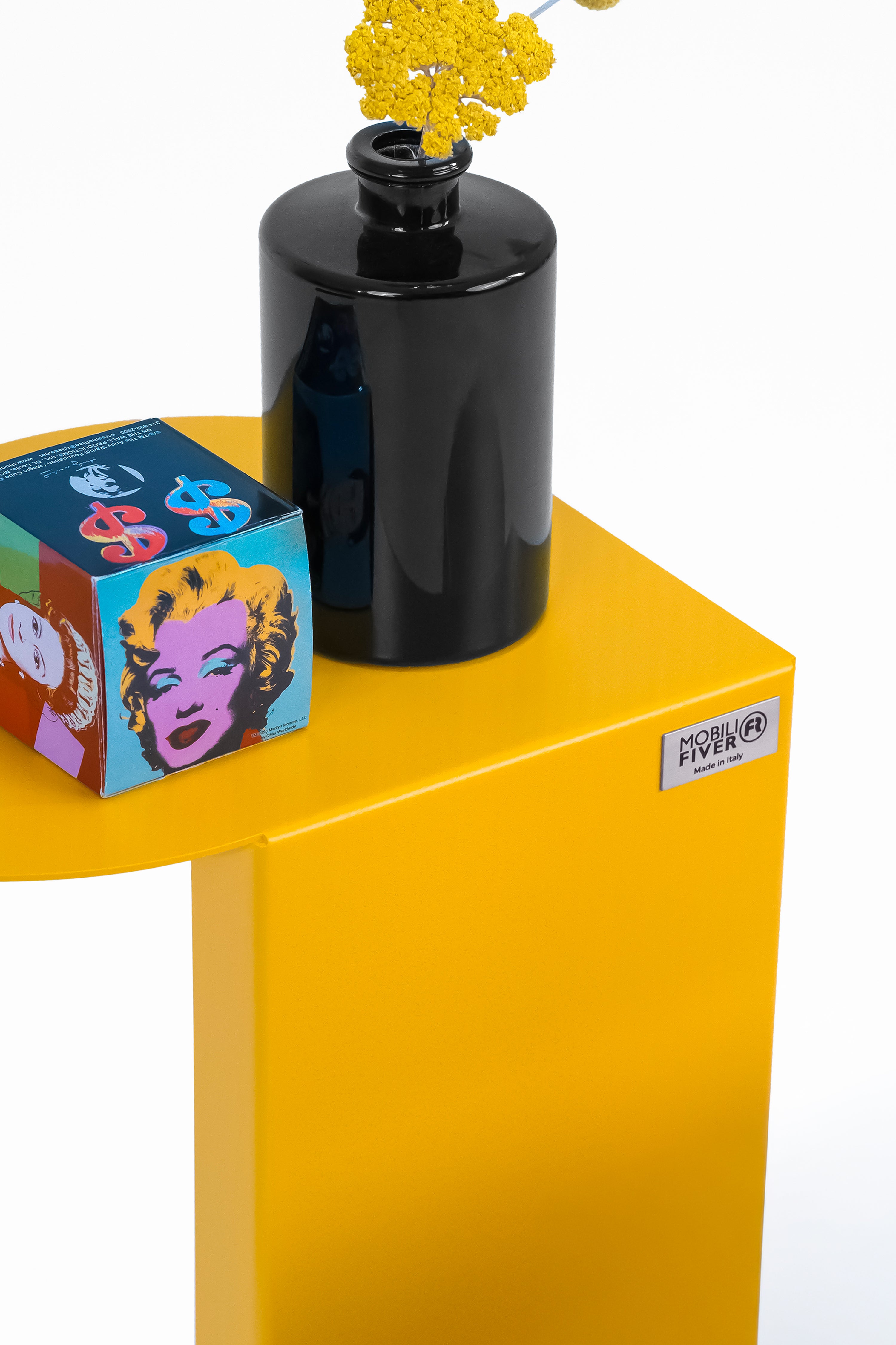 Camilla Metal Side Table, 31x24x55 cm, Mustard Yellow - Detail image 3