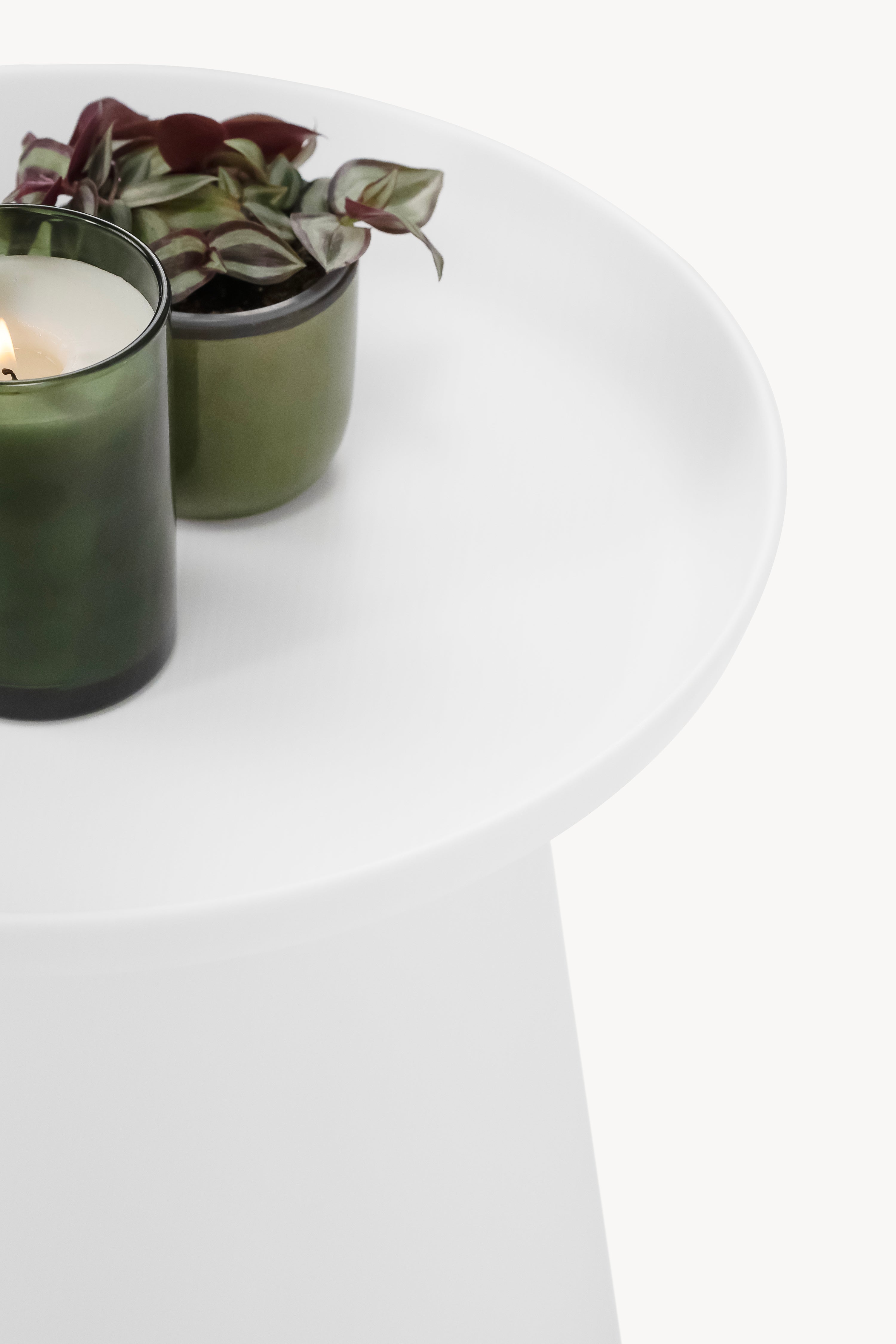 Tavolino rotondo Olivia, 50x50x46,5 cm, Bianco - Immagine dettaglio 4