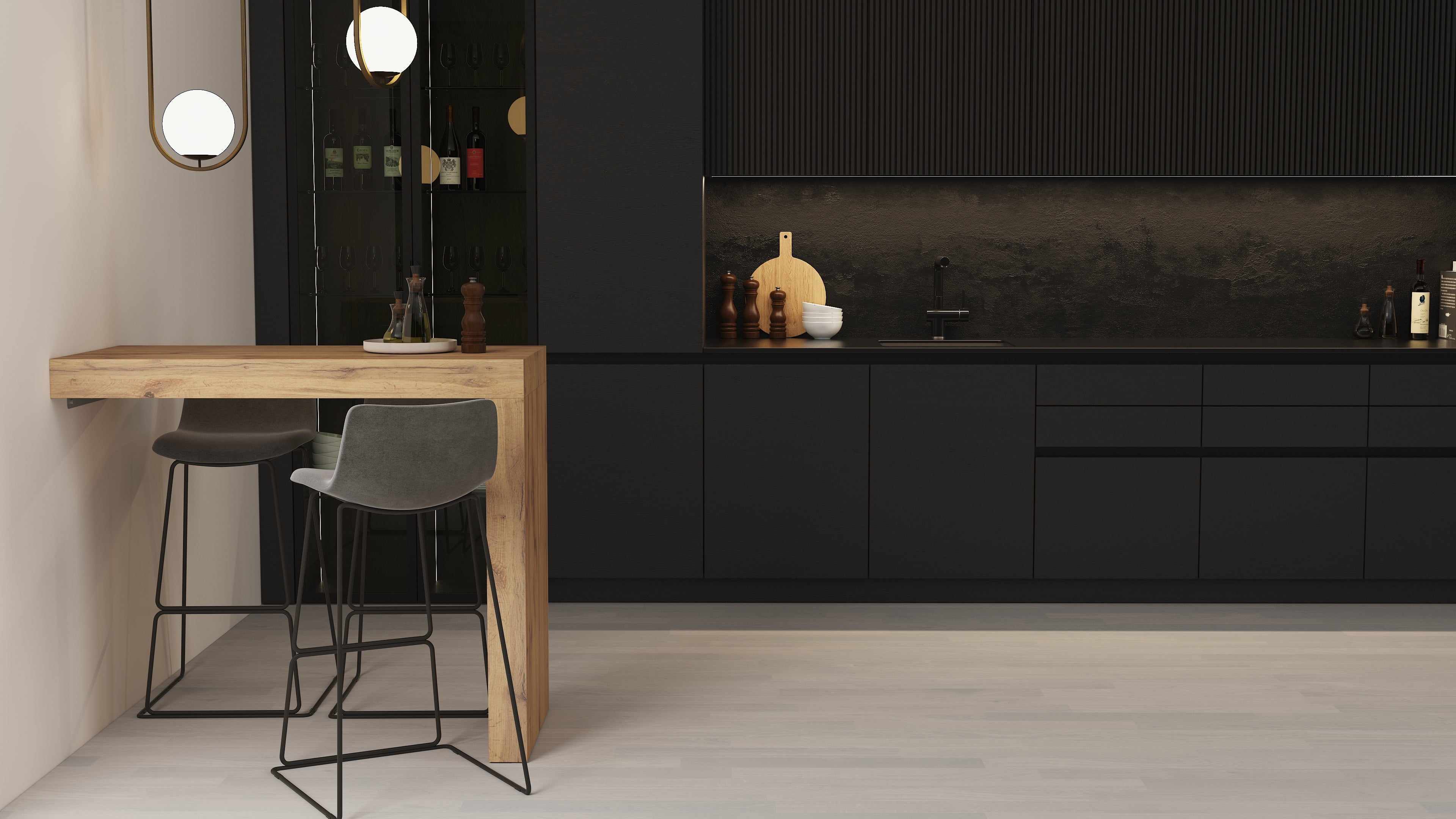 Péninsule de Cuisine Evolution 120x60, Frêne Blanc - Set image 2