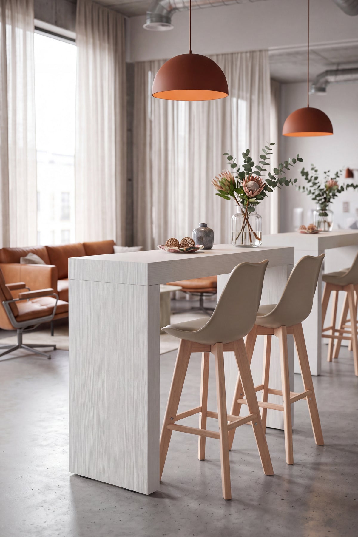 Evolution High Table 120x40, Ashwood White - Set image 1