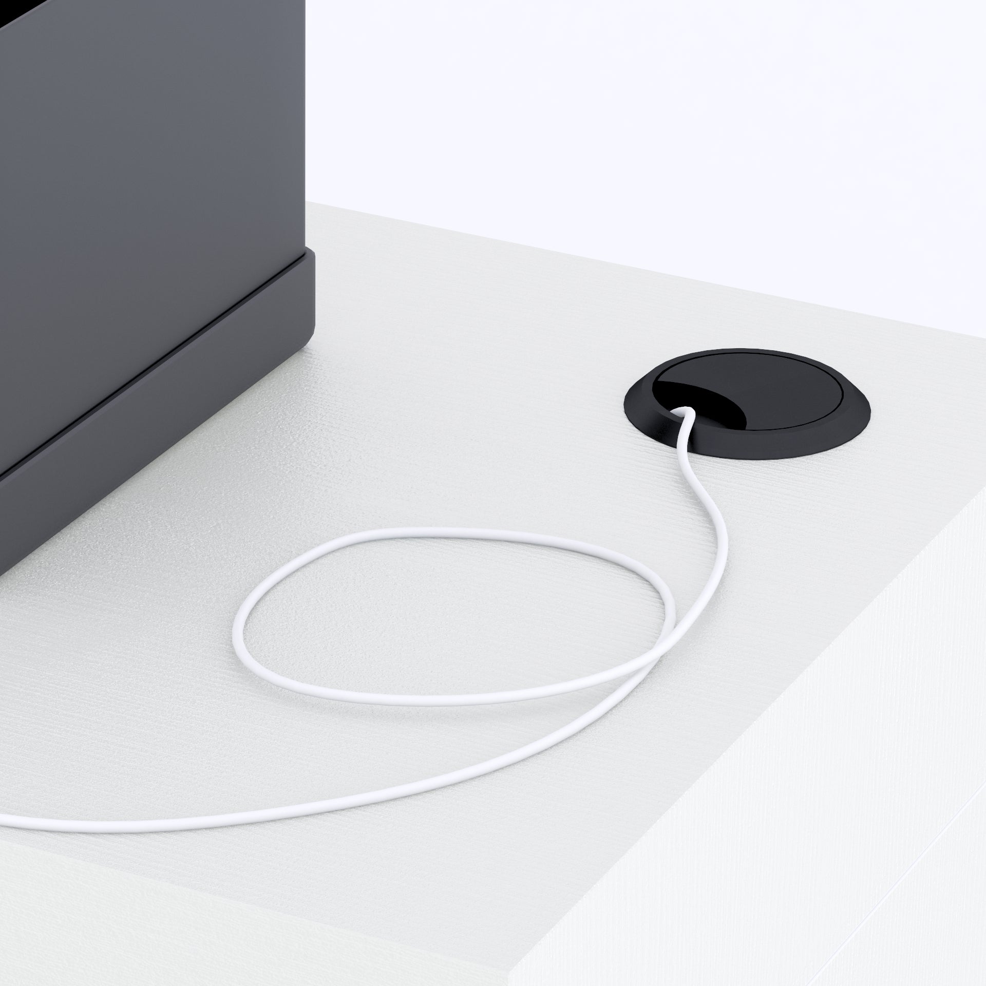 Evolution High Table with Wireless Charger 180x40, Ashwood White - Detail image 3