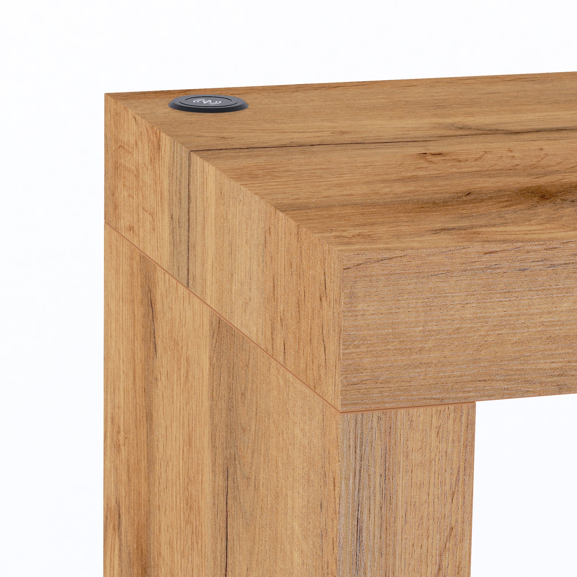 Péninsule Evolution 180x40, Bois Rustique et Chargeur Sans Fil
