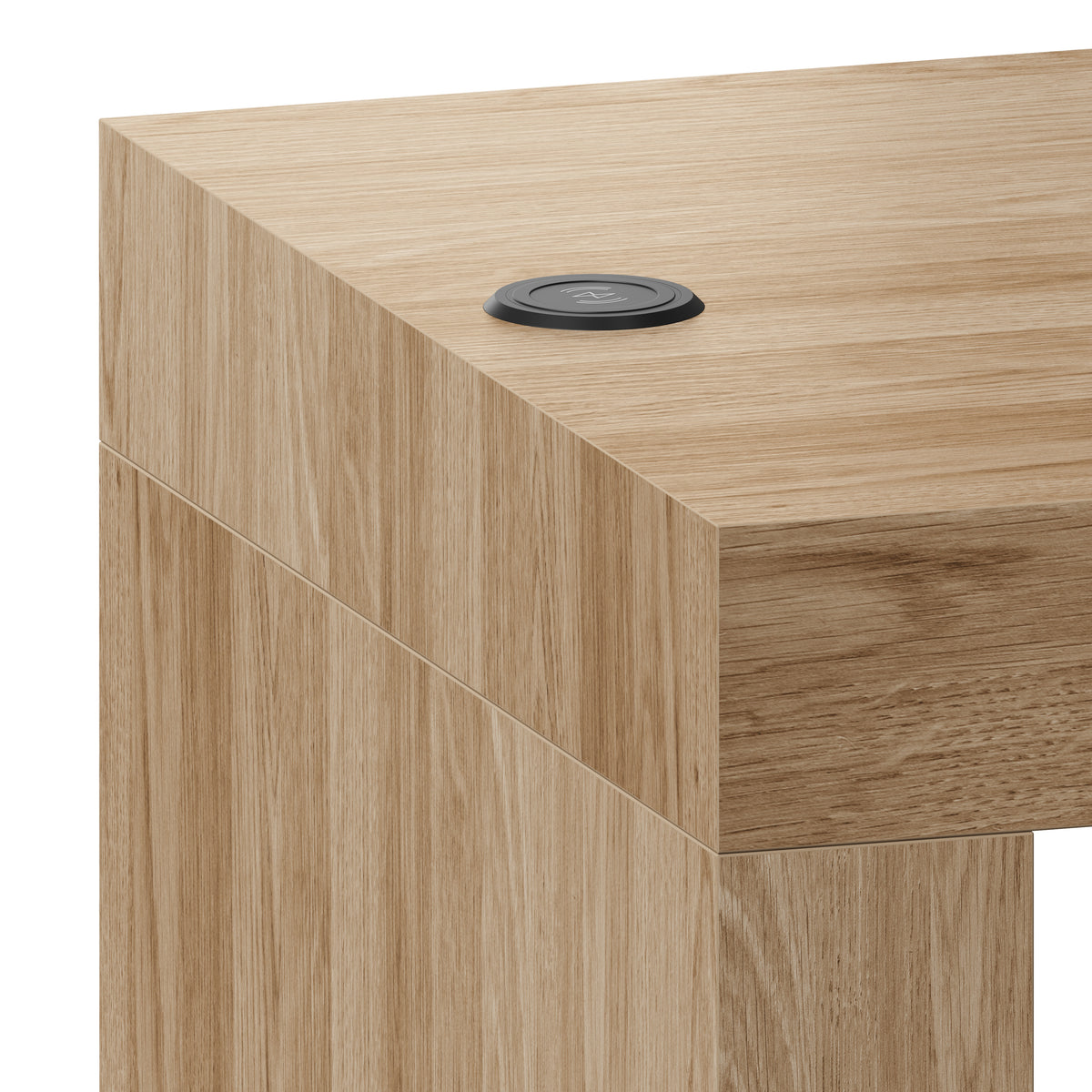 Tavolo Alto Evolution 180x40, Rovere Naturale con Due Gambe e Caricatore Wireless