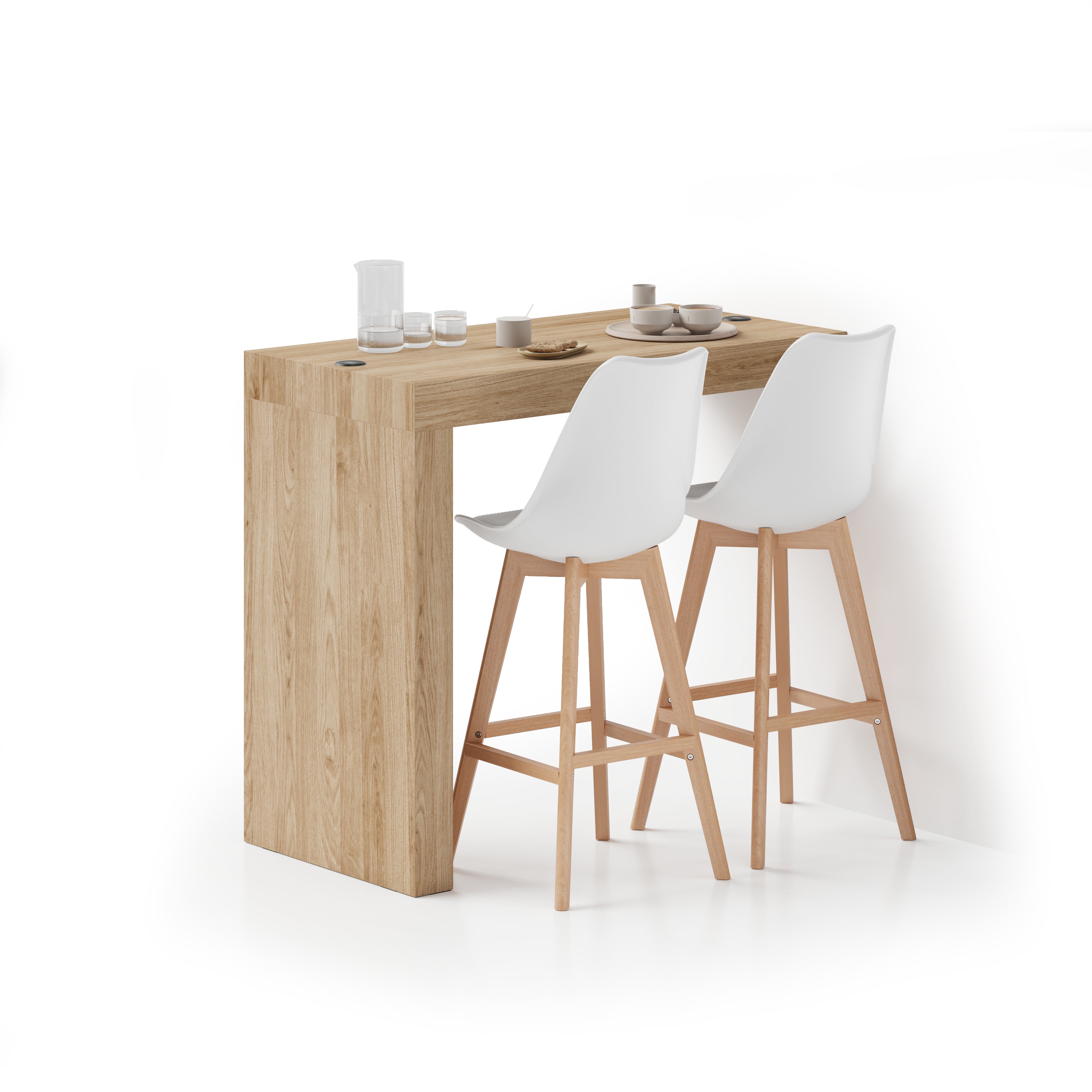 Penisola Evolution 120x60, Rovere Naturale con Caricatore Wireless - Immagine principale