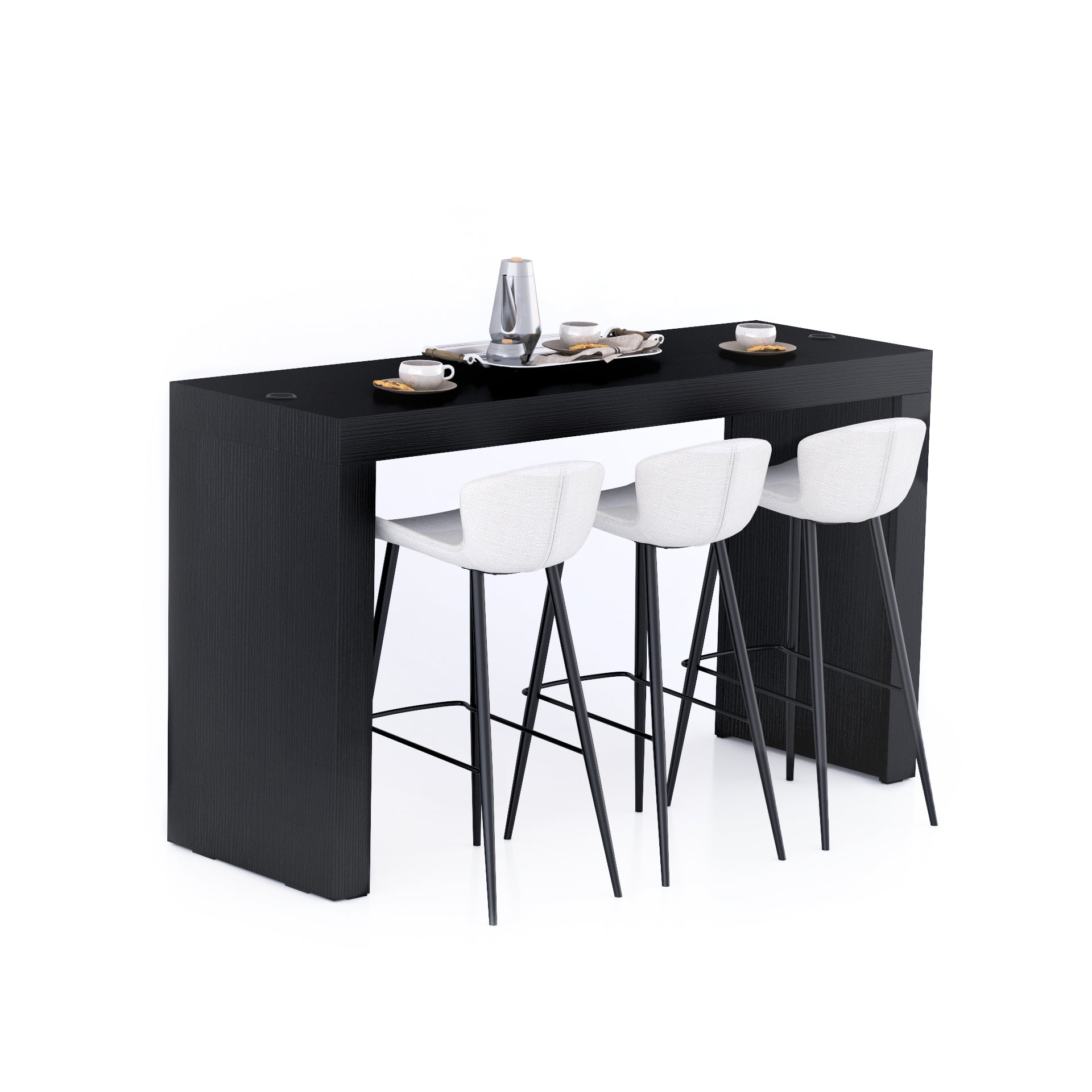 Evolution High Table with Wireless Charger 180x60, Ashwood Black - Main image