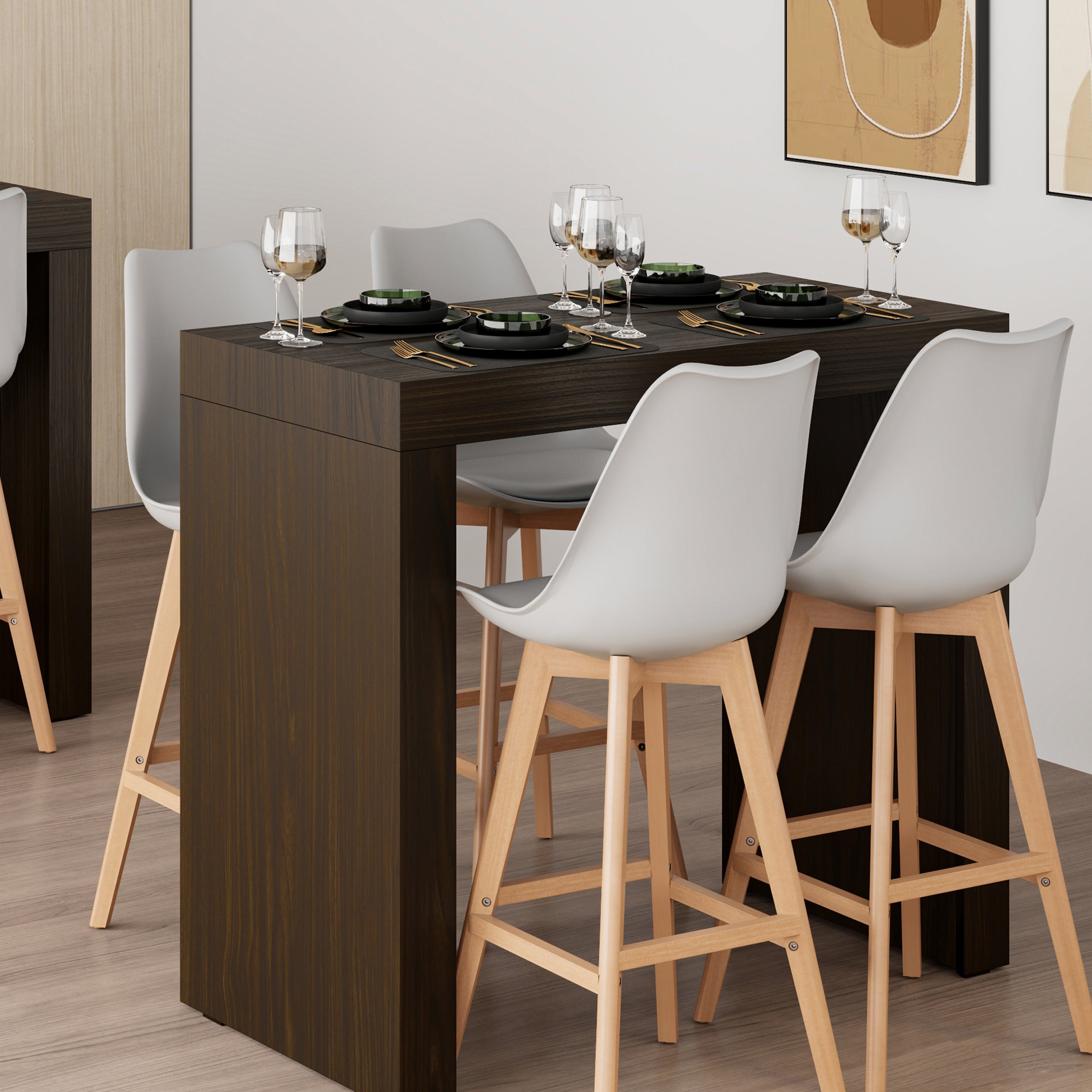 Tavolo Alto Evolution 120x60, Noce Scuro - Immagine ambientata 1
