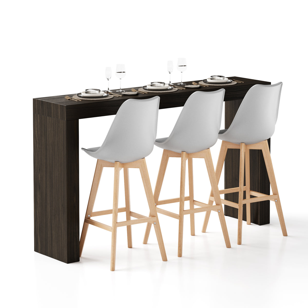 Mesa Alta Evolution 70.9 x 15.7, nogal americano con dos patas - Imagen principal