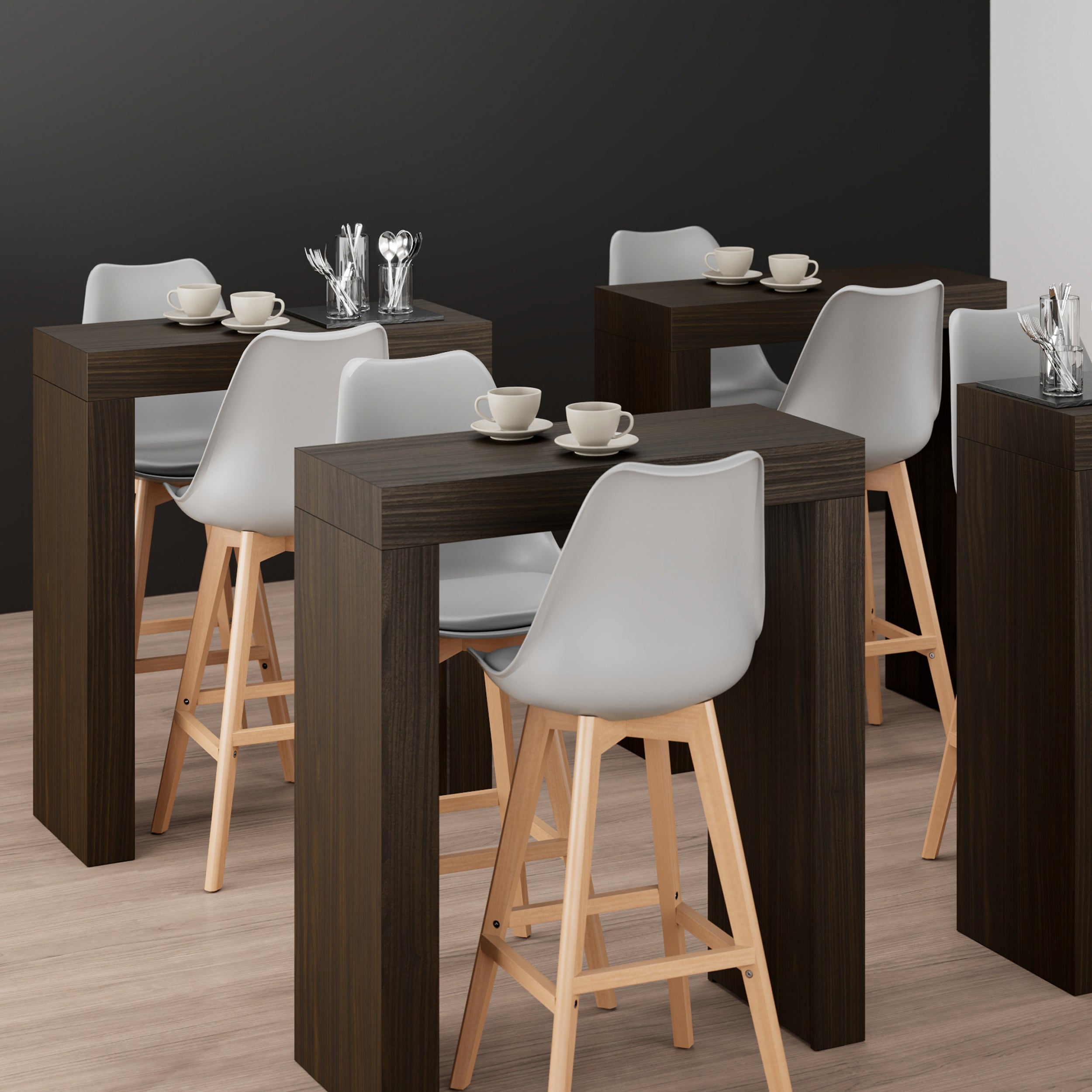 Evolution Hohe Tisch 90x40 Nussbaum, Dunkel - Set image 1