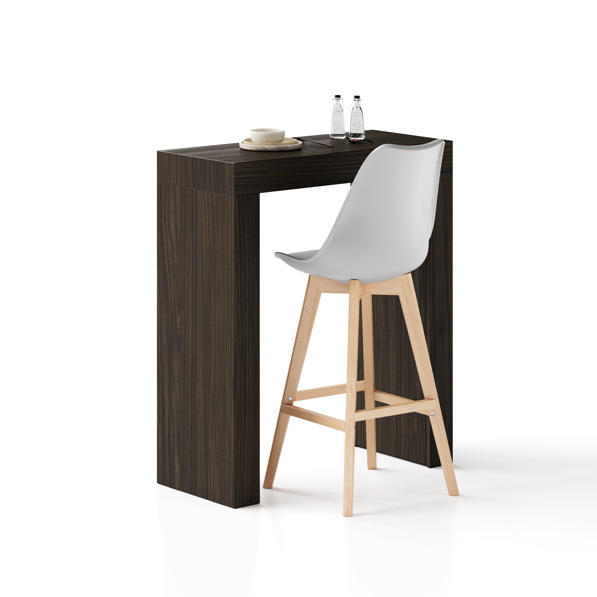 Table Haute Evolution 90x40, Noyer Américain