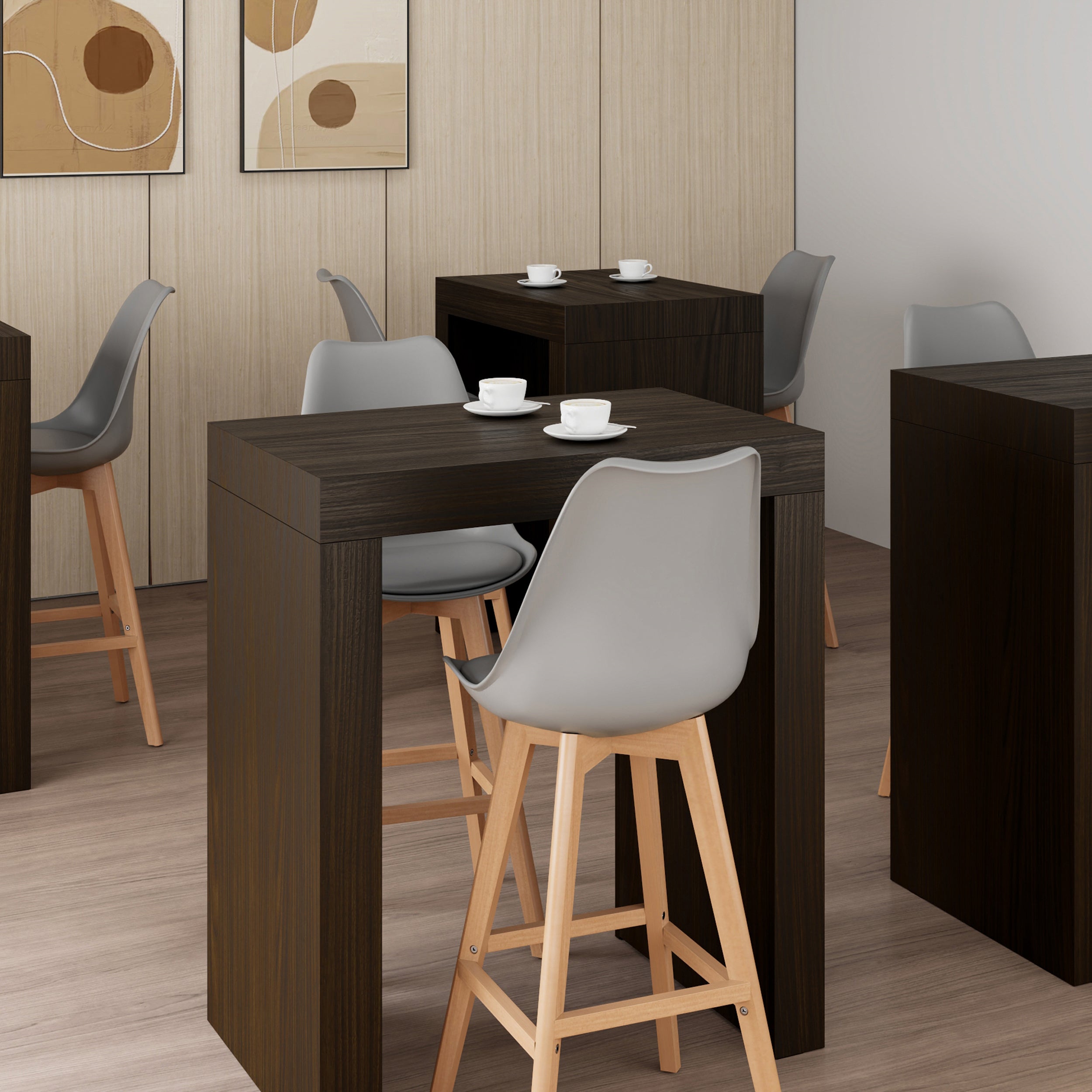 Table Haute Evolution 90x60, Noyer Américain - Set image 1