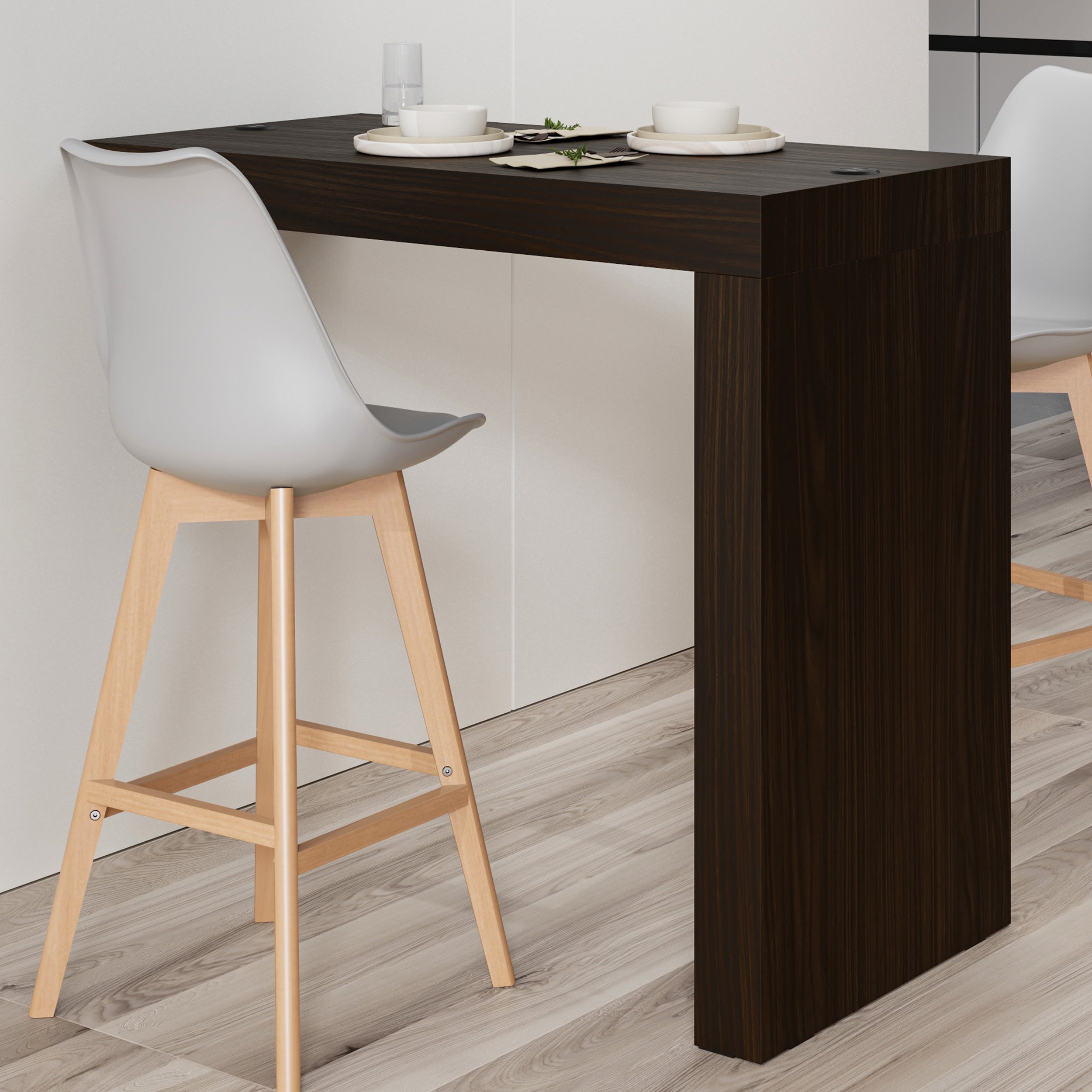 Penisola Evolution 120x60, Noce Scuro con Caricatore Wireless - Immagine ambientata 1