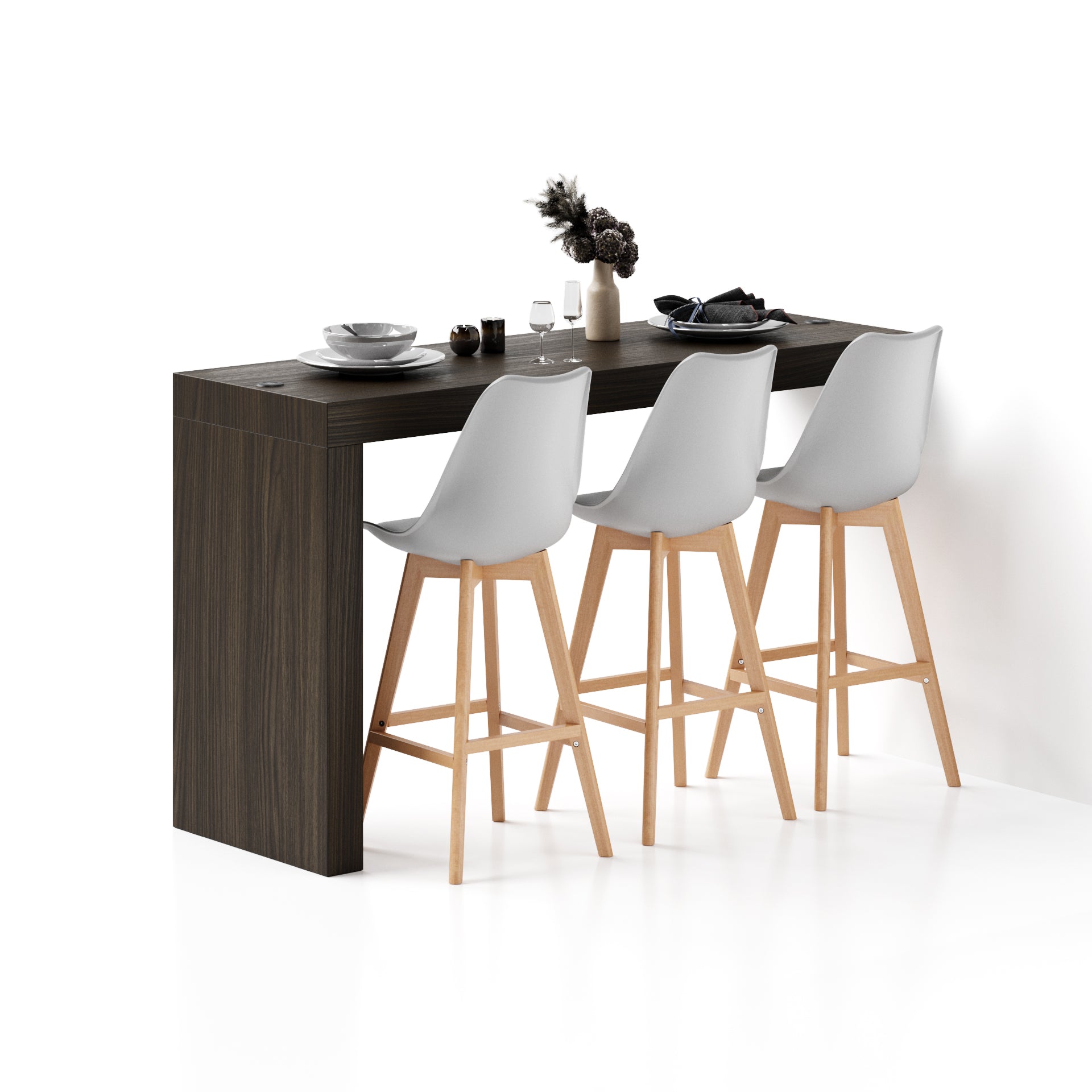 Péninsule Evolution 180x60, Noyer Américain à Chargeur Sans Fil