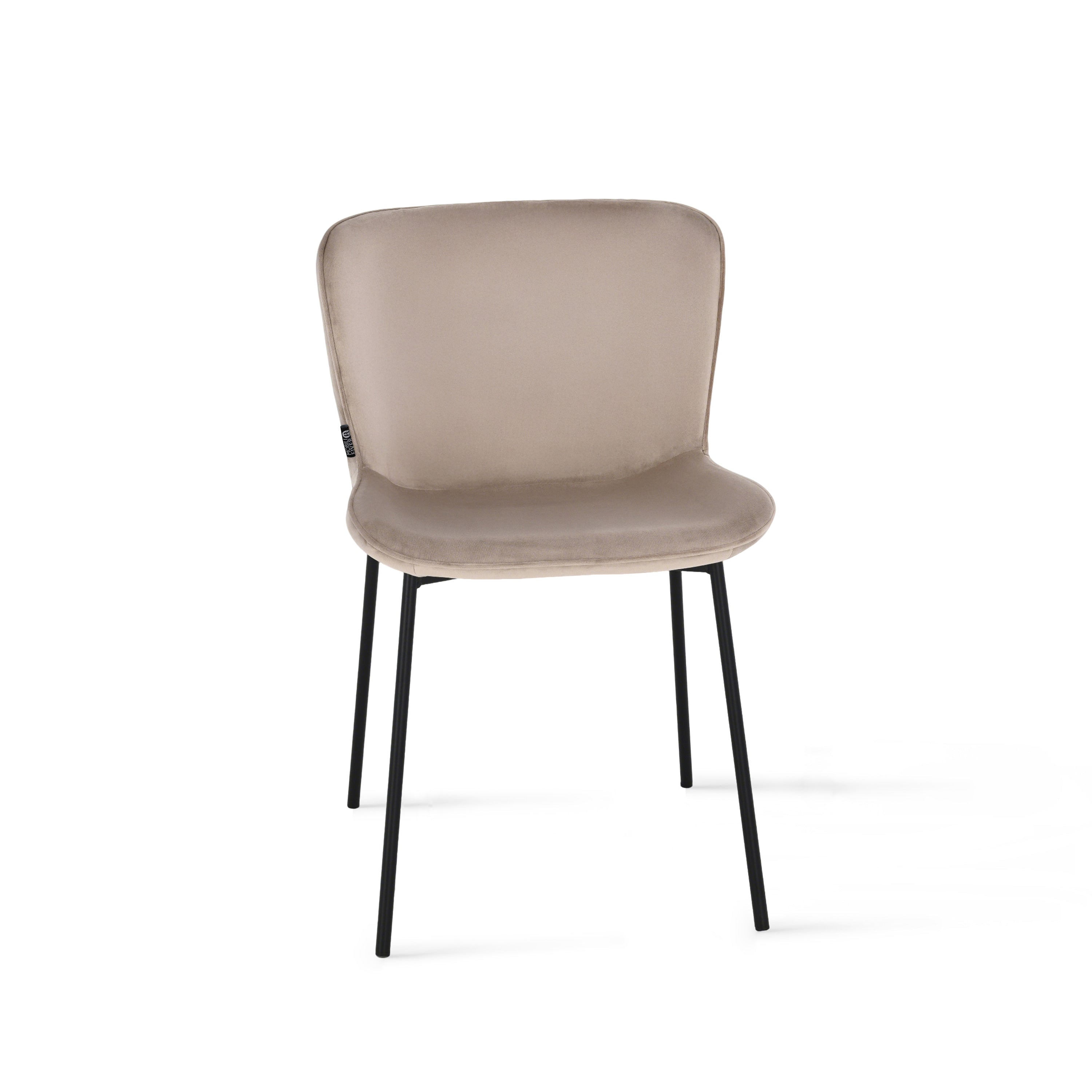 Chaises en velours Ambra, Lot de 2, Beige