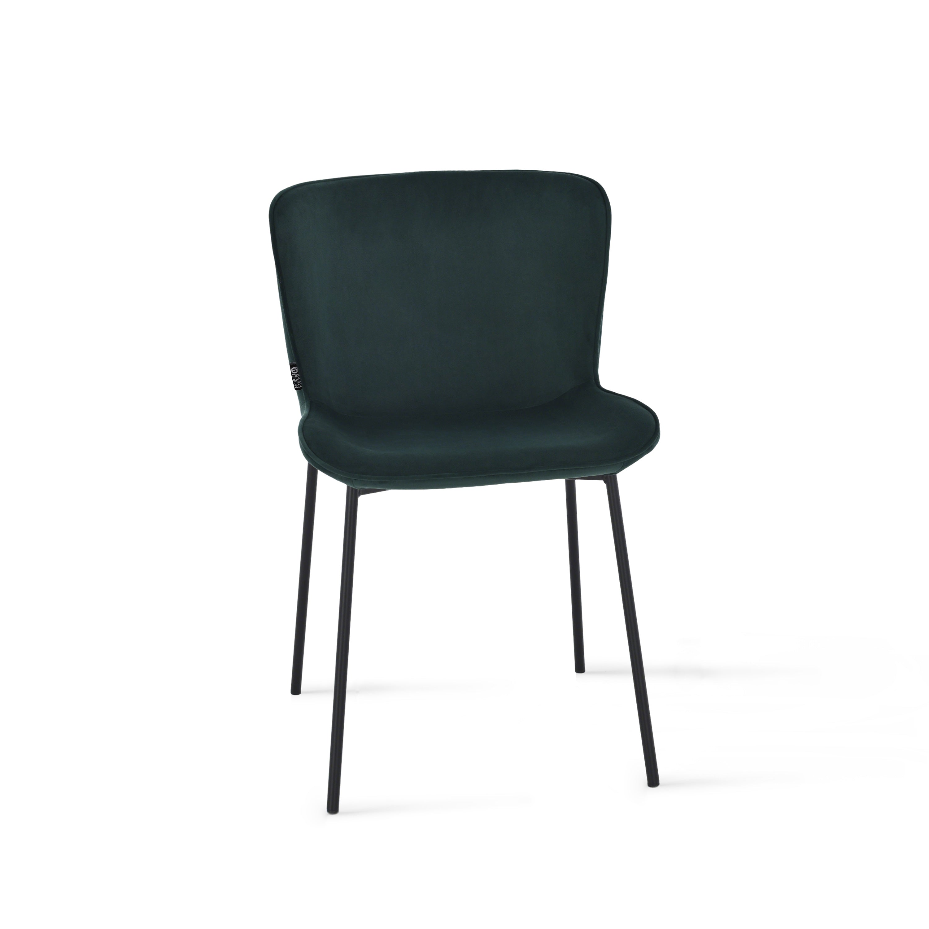 Sedie in velluto Ambra, Set da 2, Verde Smeraldo