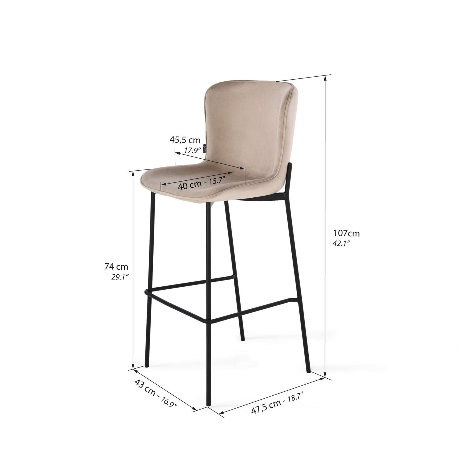 Ambra Samthocker, 2er-Set, Beige - Immagine tecnica 1