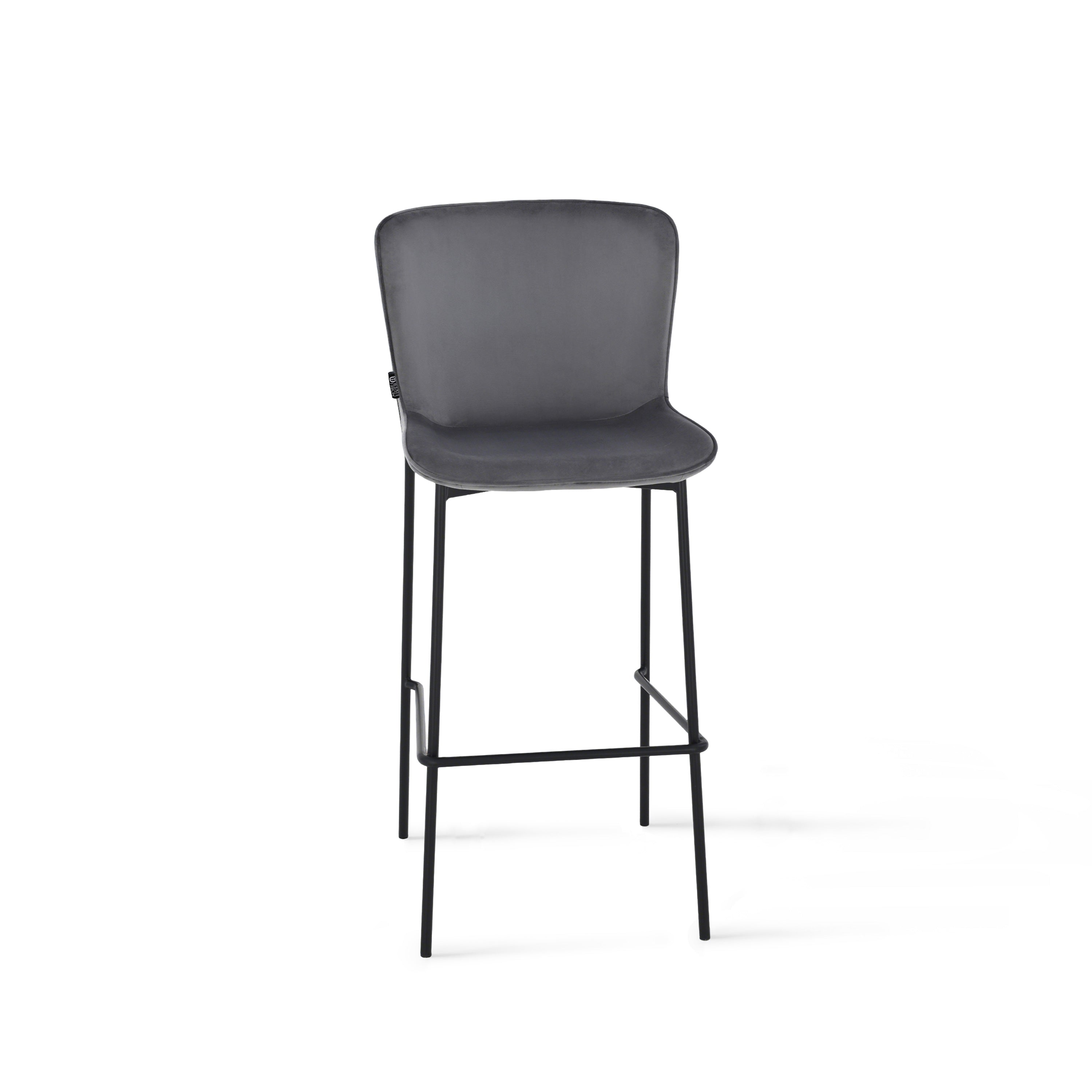 Ambra Velvet Stools, Set of 2, Anthracite
