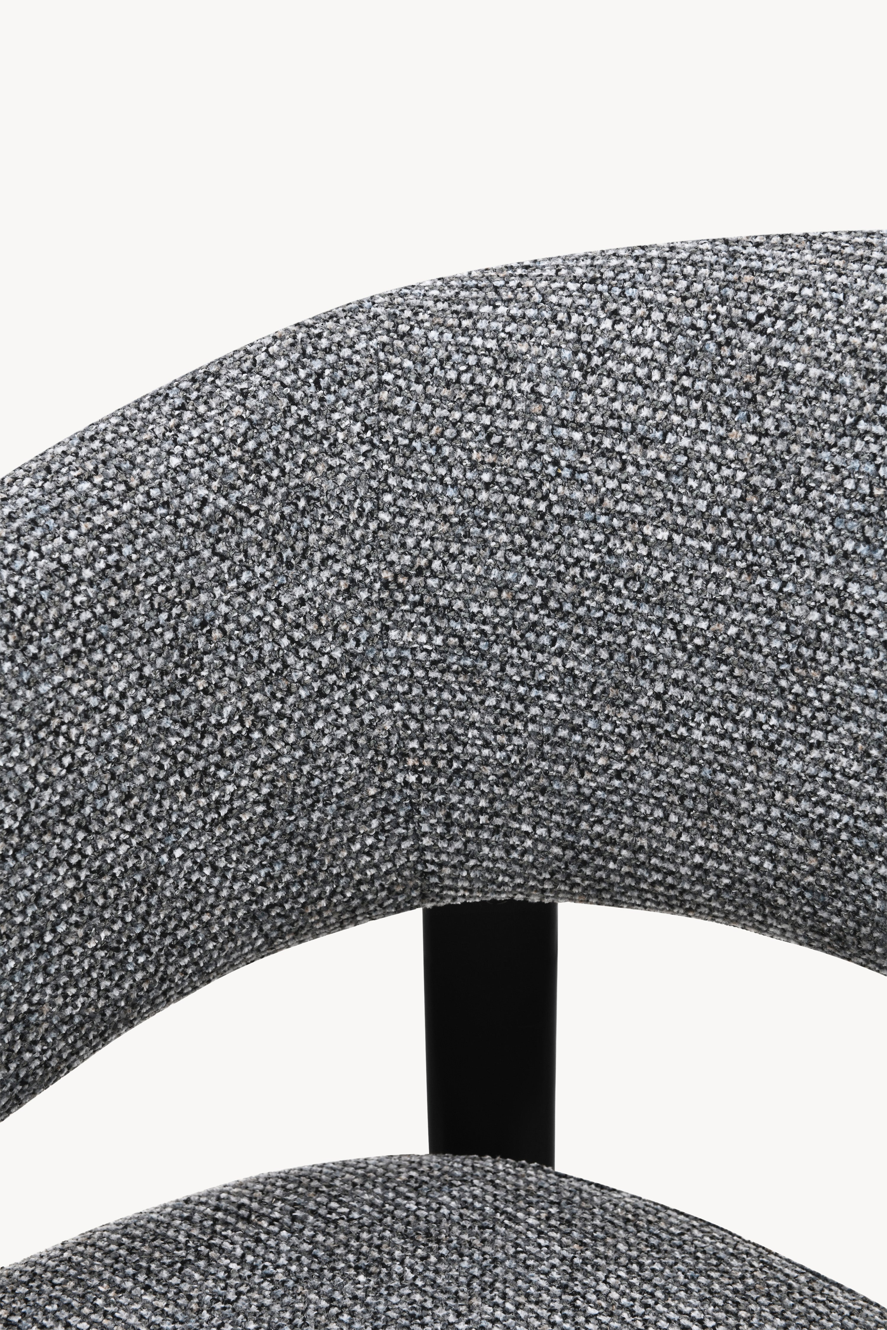 Angela Polsterstühle, 2er-Set, Dunkelgrau mit schwarzen Metallbeinen - Detailbild 15