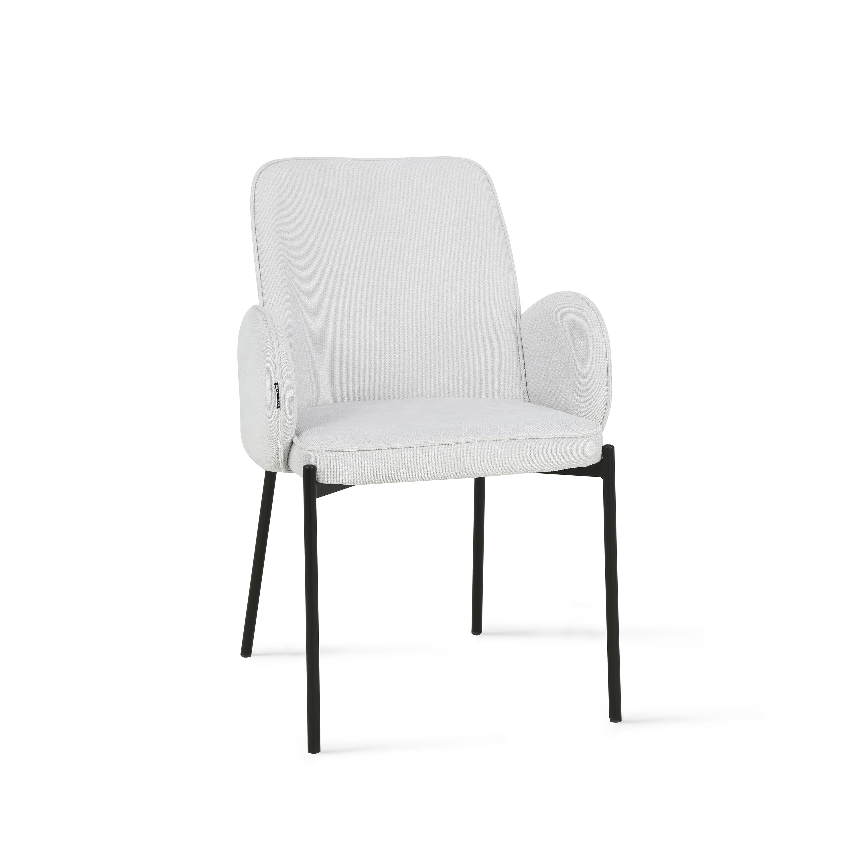 Agata Fabric Chairs, Set of 2, Ice White - Detail image 6
