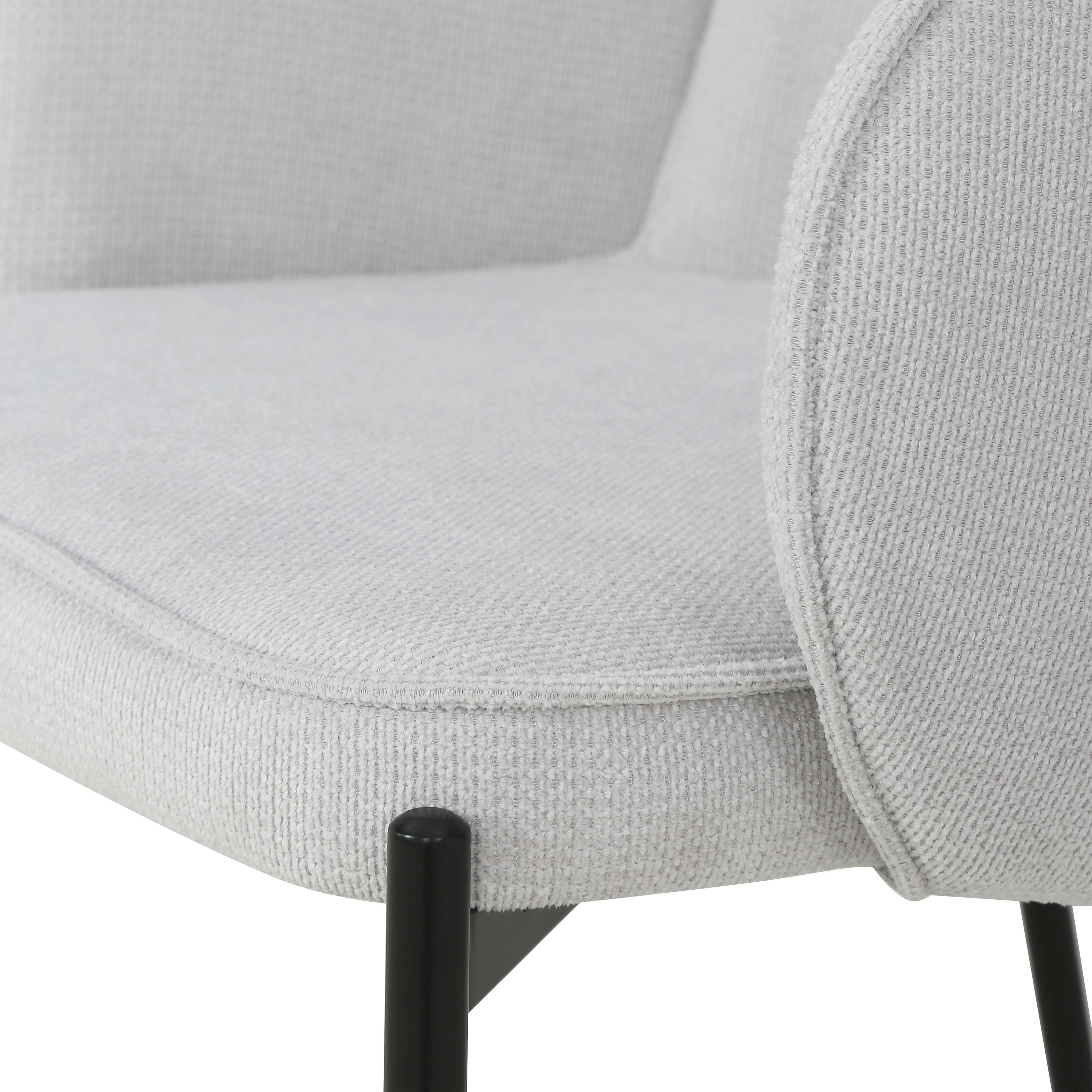 Agata Fabric Chairs, Set of 2, Ice White - Detail image 8