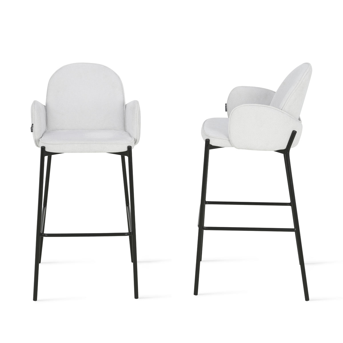 Agata stoffen Krukken, Set van 2, IJswit - Detailafbeelding 3