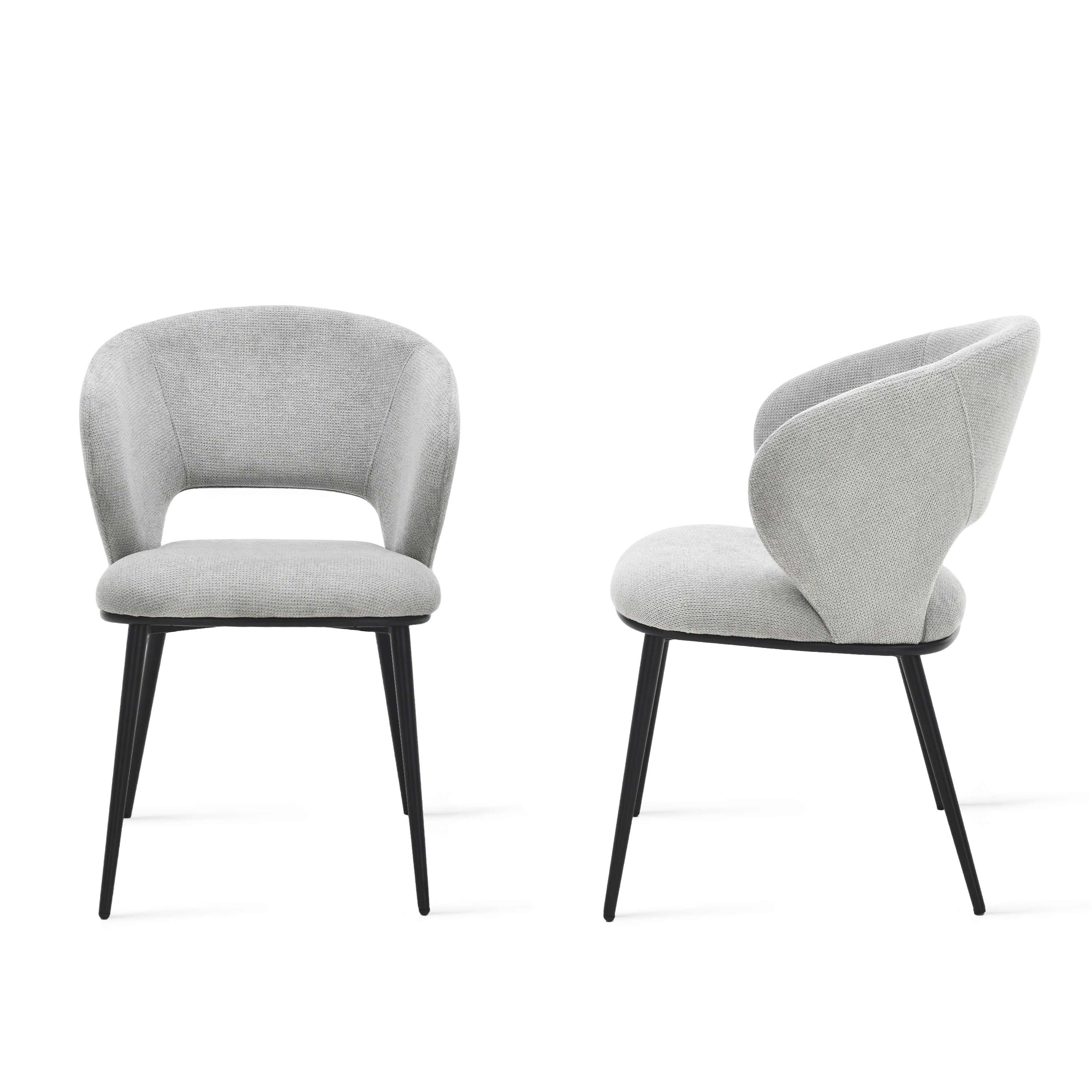 Alice Fabric Chairs, Set of 2, Ice Grey - Detail image 6