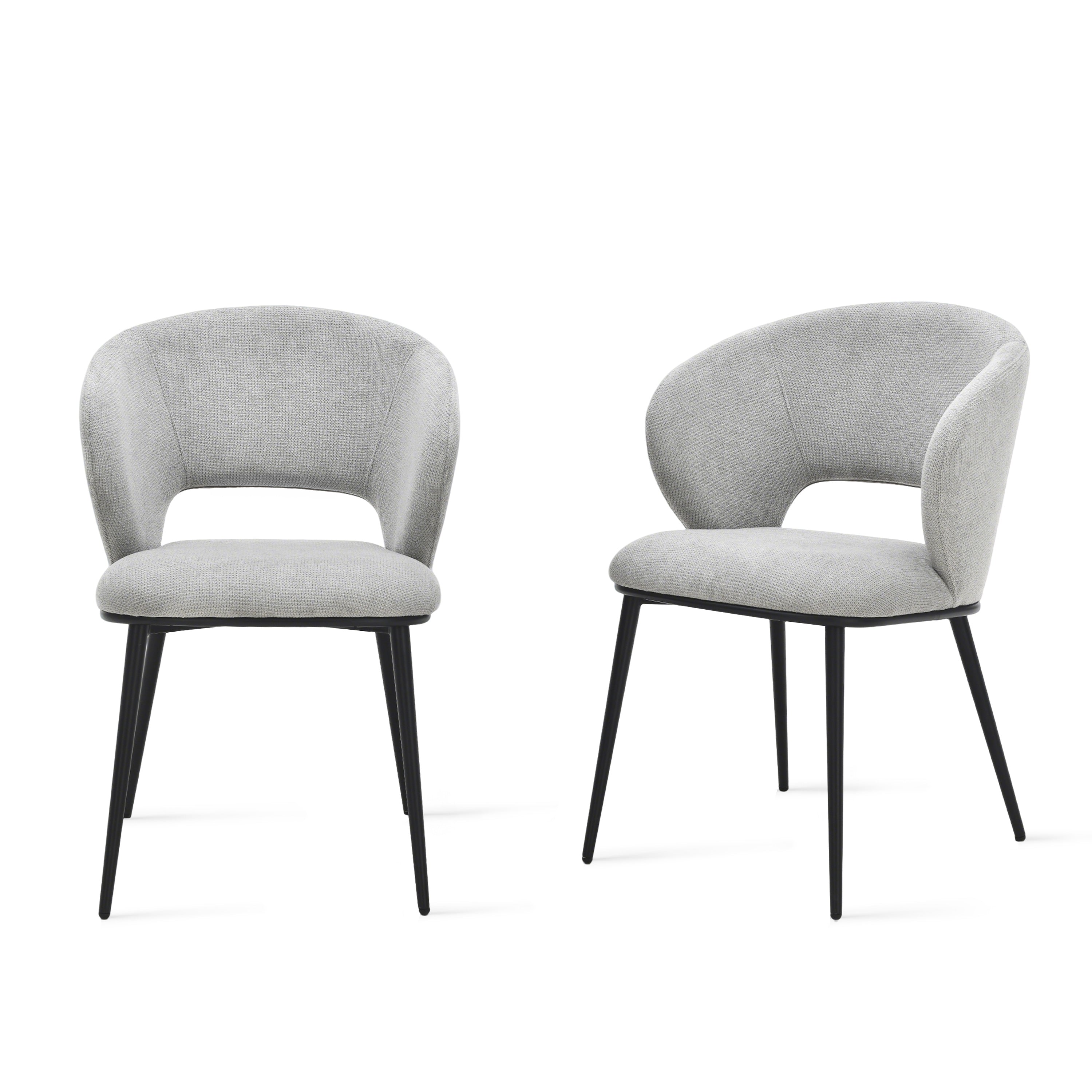 Alice Fabric Chairs, Set of 2, Ice Grey