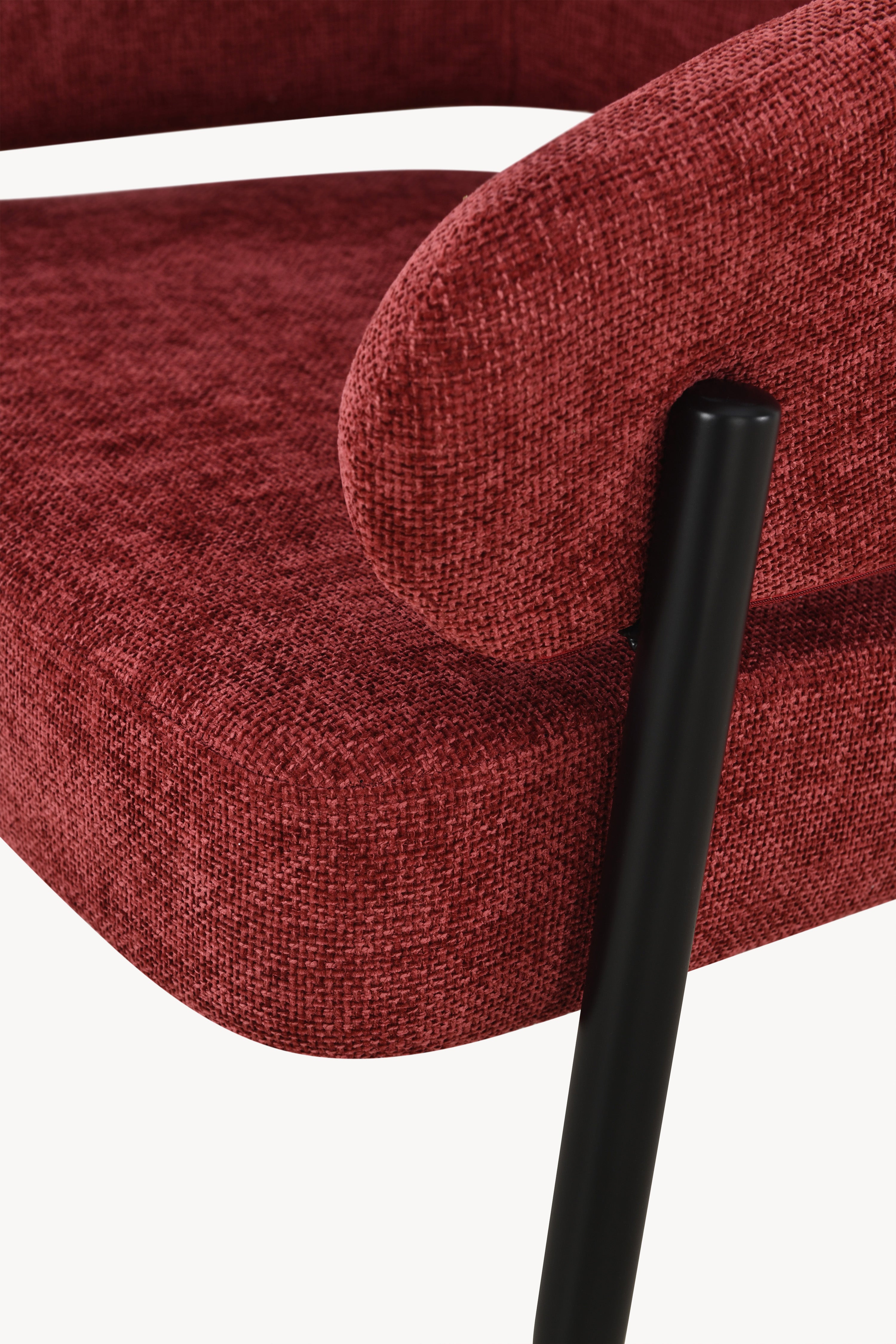 Barbara, čalouněné křeslo z látky, červené - Detailní obrázek 7