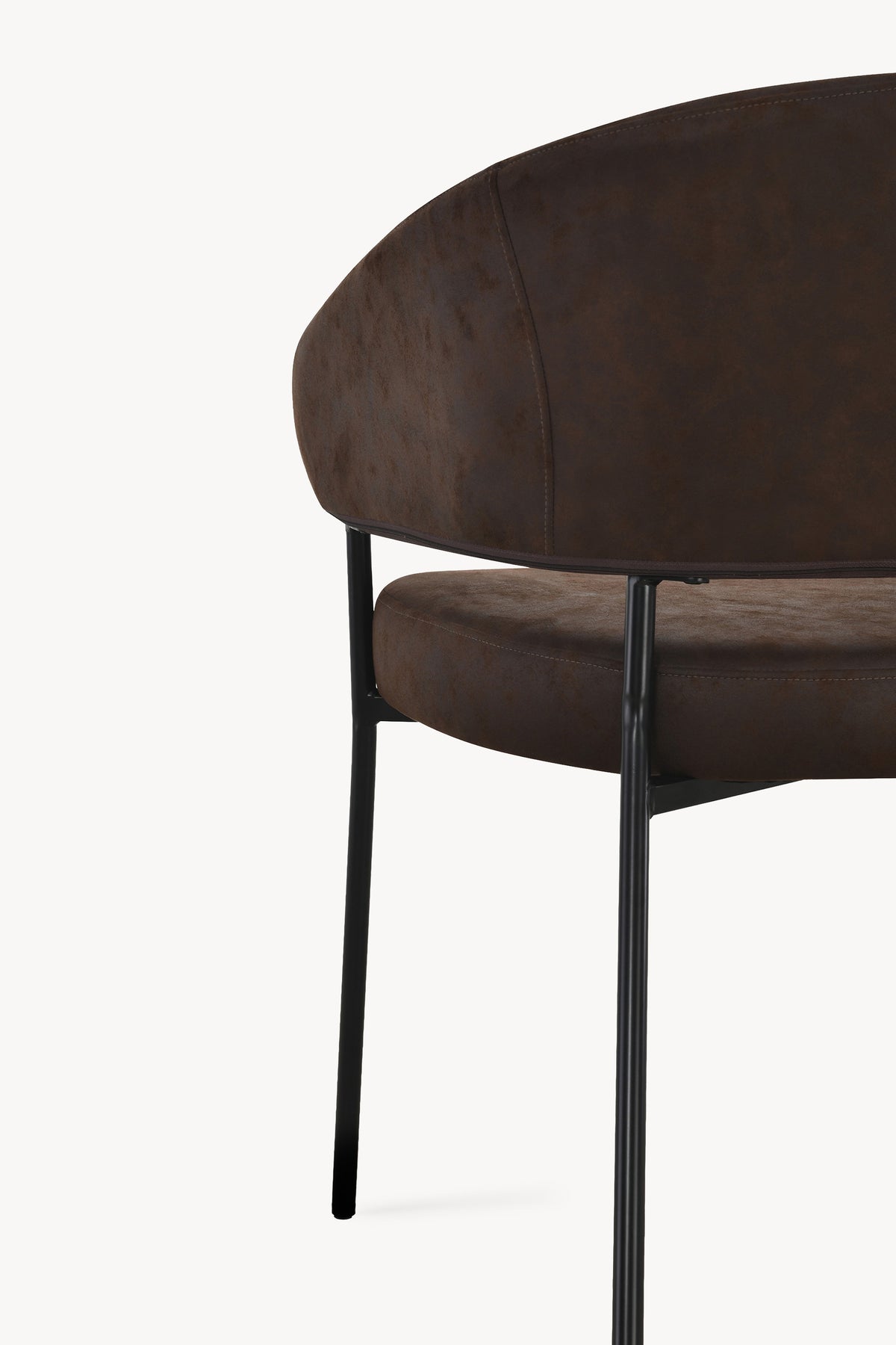Chaises en similicuir Dallas, Lot de 2, Marron foncé - Image de détail 7