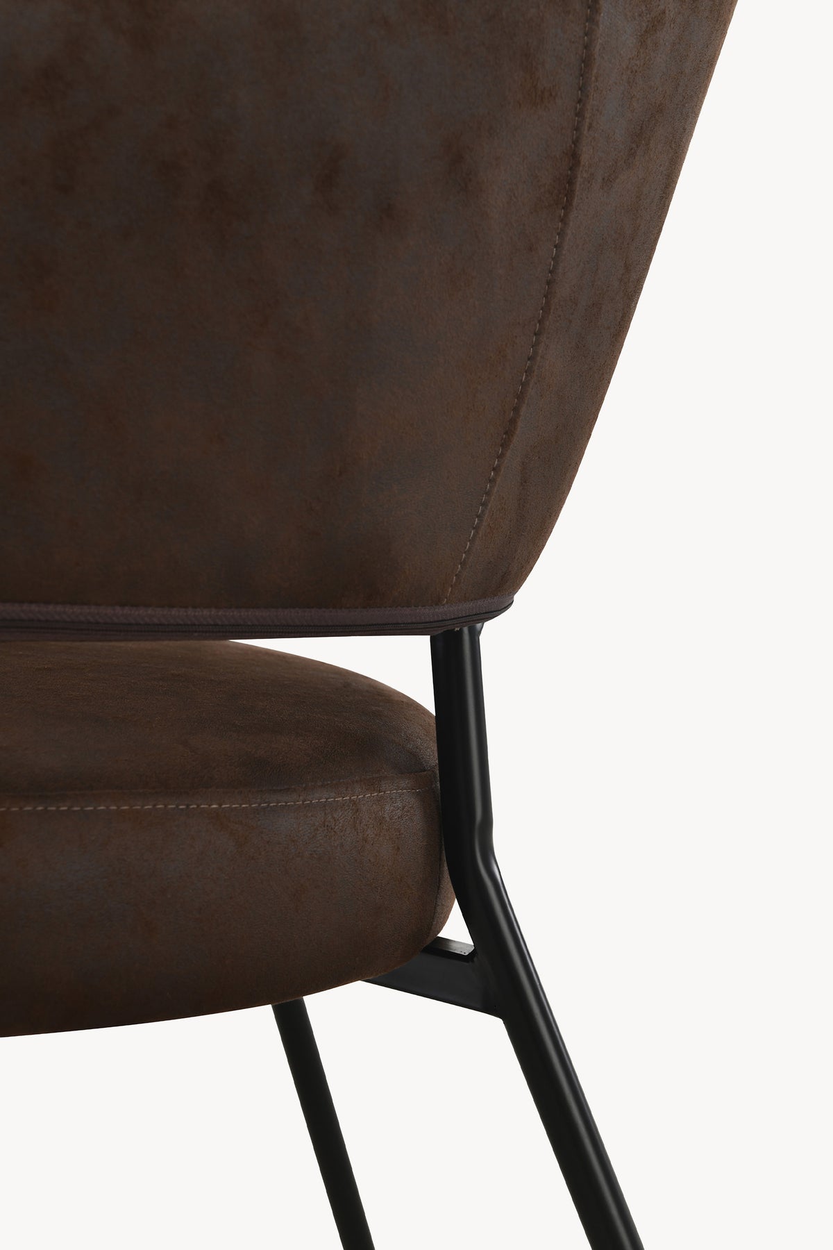 Chaises en similicuir Dallas, Lot de 2, Marron foncé - Image de détail 11