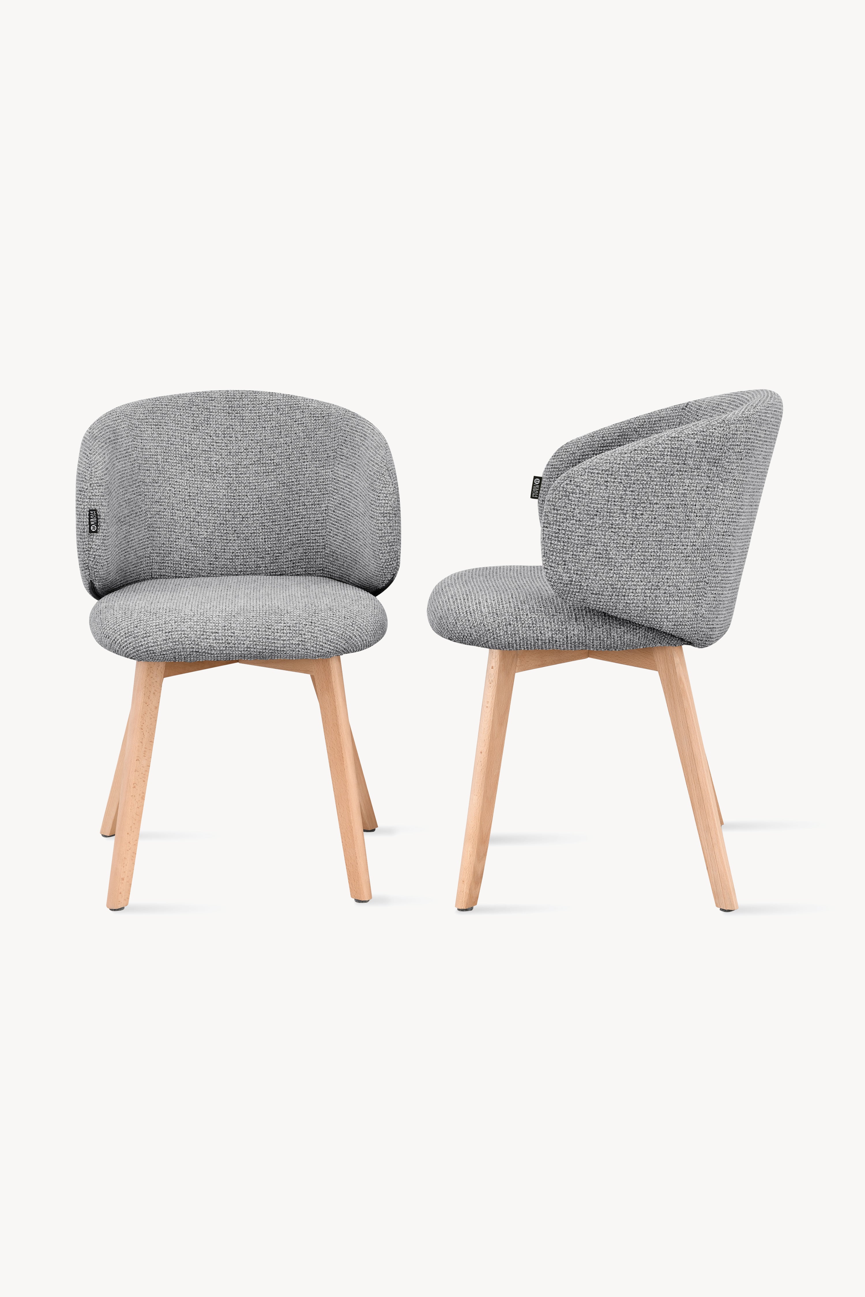 Chaises en tissu Federica, Lot de 2, Gris - Image de détail 5