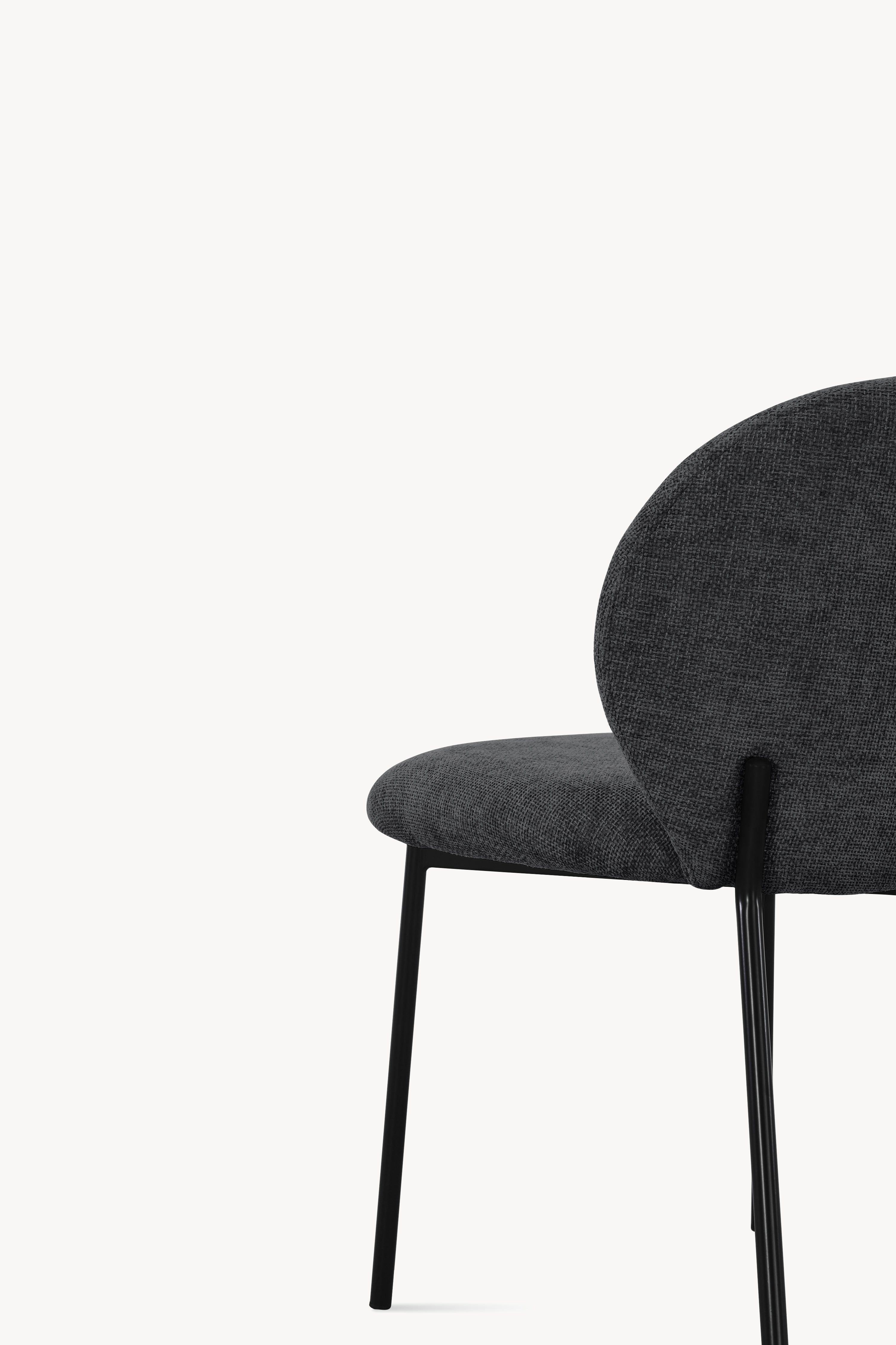 Chaises en tissu Icaro, Lot de 2, Gris Foncé - Image de détail 6