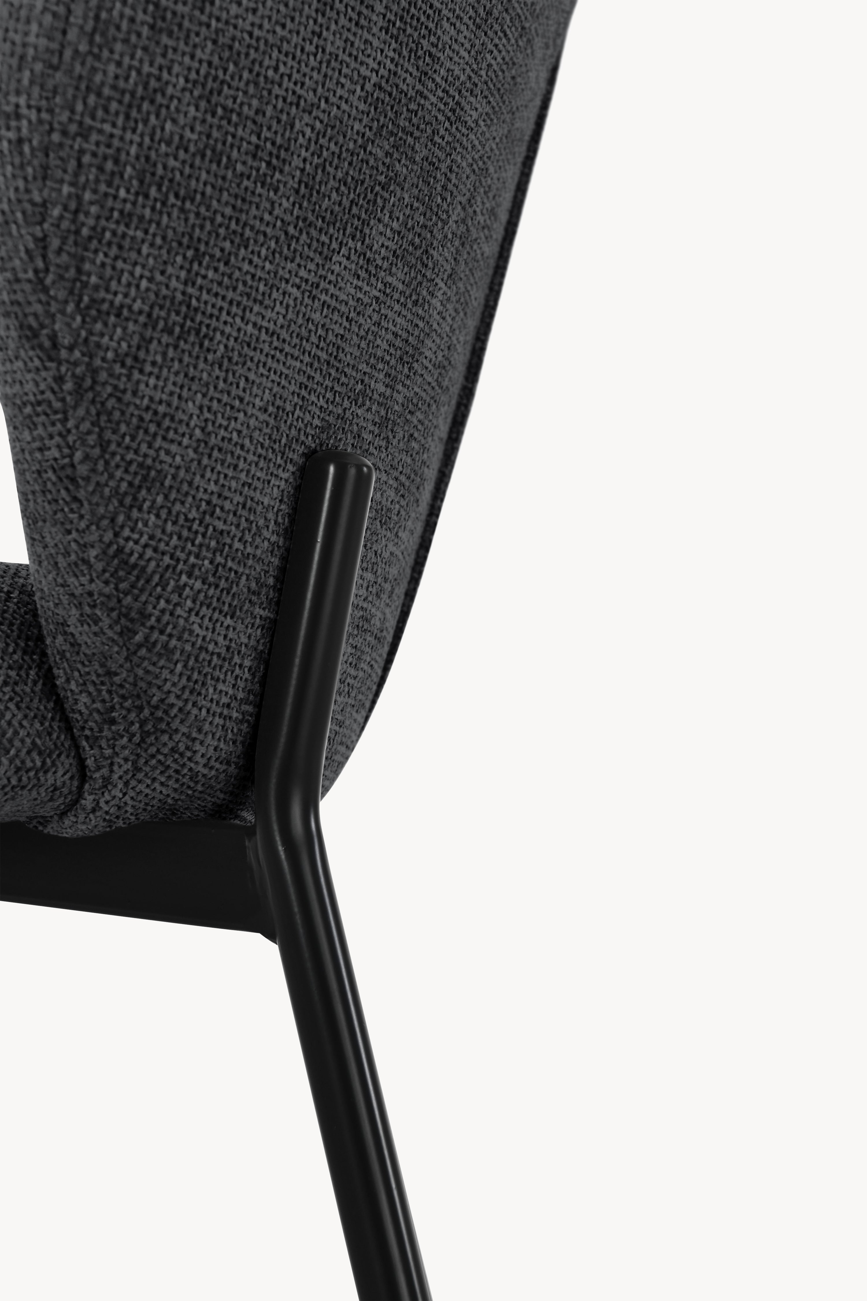Chaises en tissu Icaro, Lot de 2, Gris Foncé - Image de détail 3