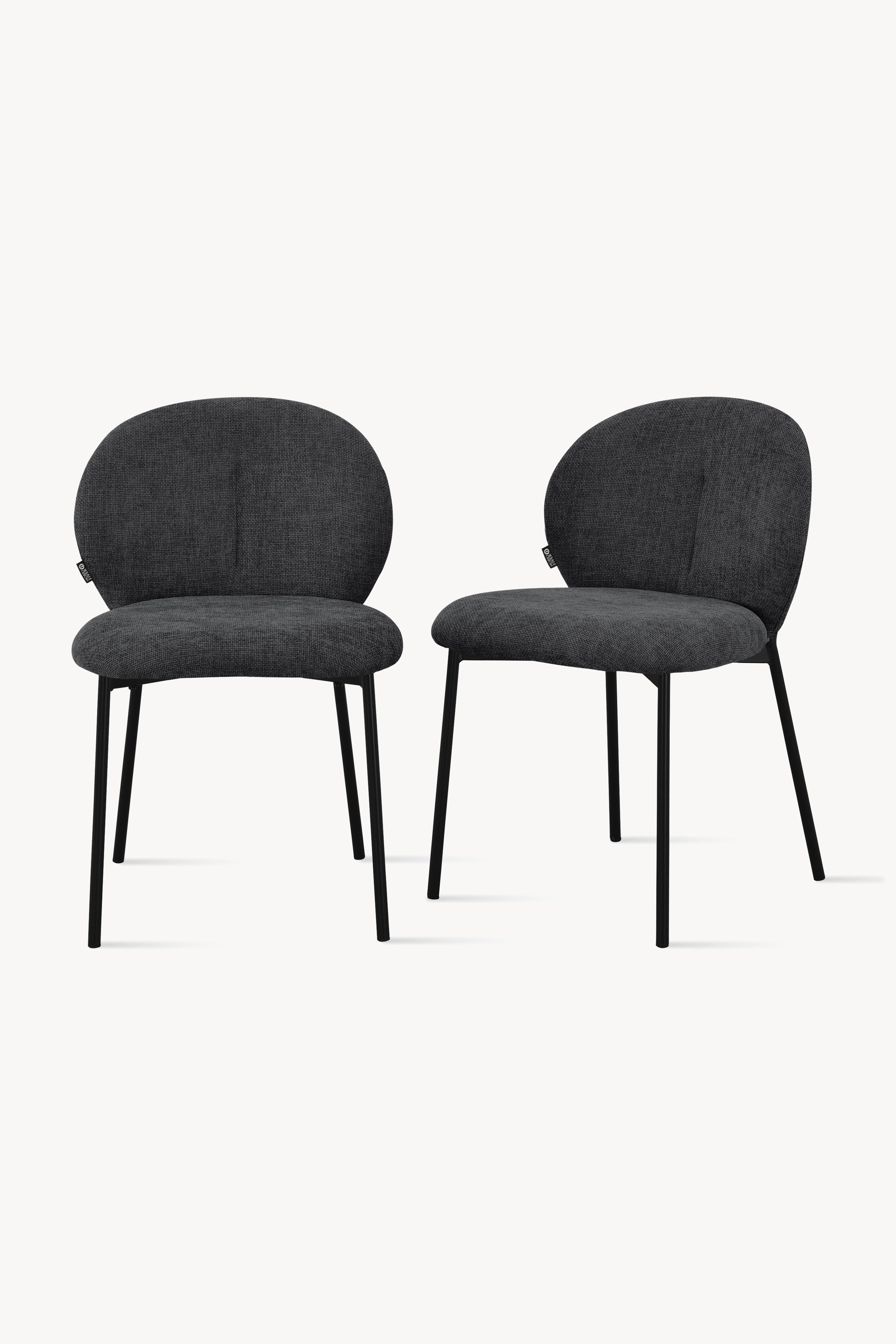 Chaises en tissu Icaro, Lot de 2, Gris Foncé - Image principale