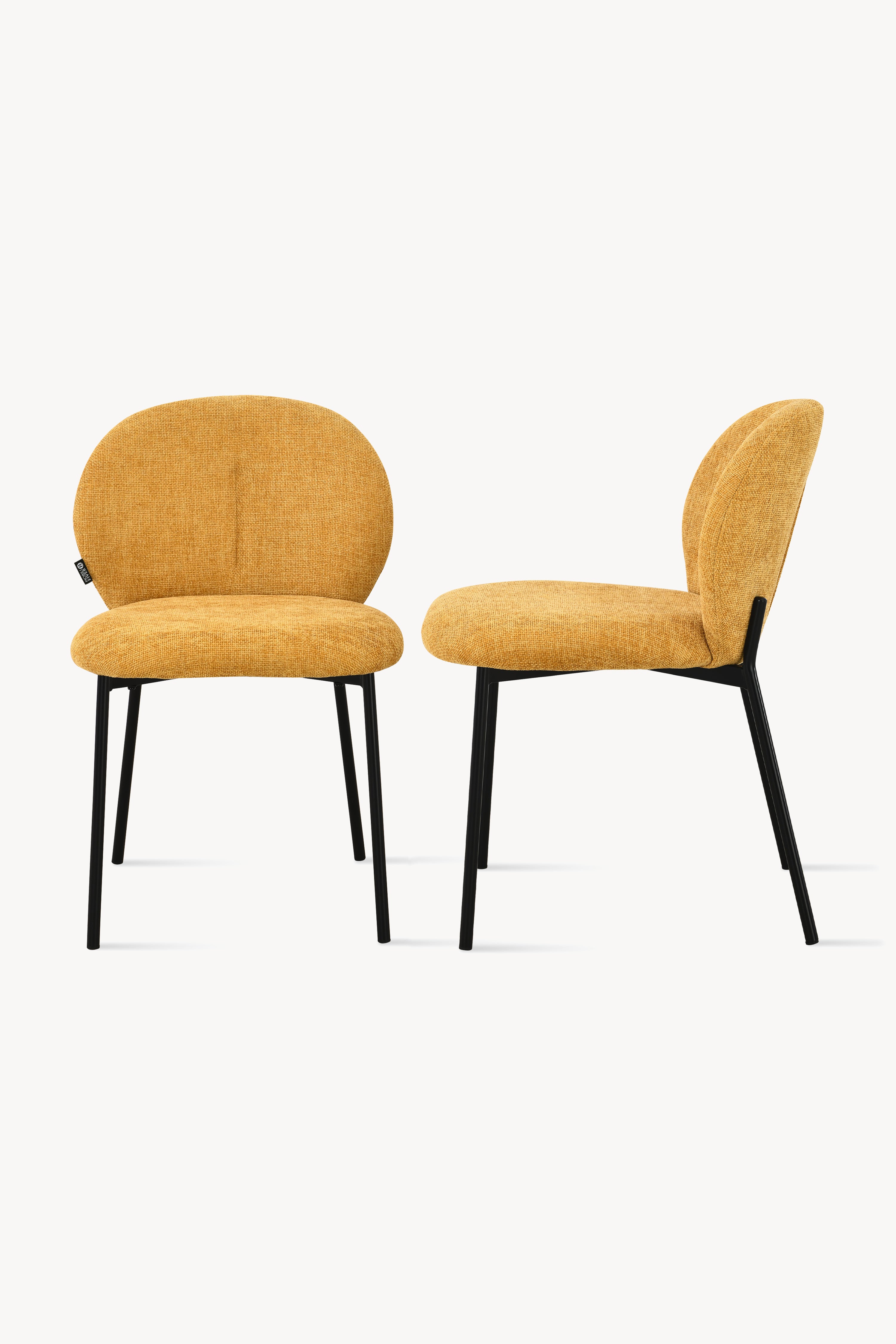 Icaro Fabric Chairs, Set of 2, Yellow - Detail image 5
