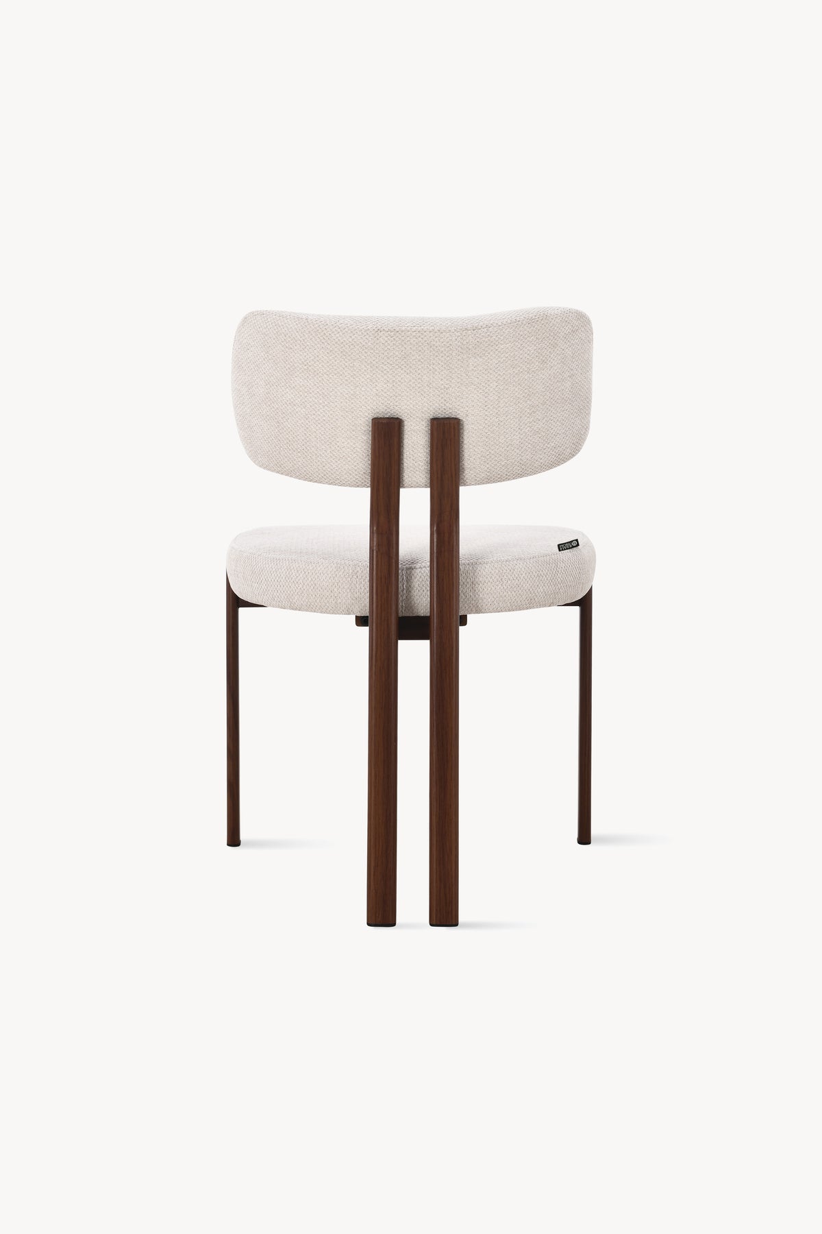 Sedie in tessuto Laura, Set da 2, Beige con gambe in metallo finitura legno - Immagine dettaglio 4