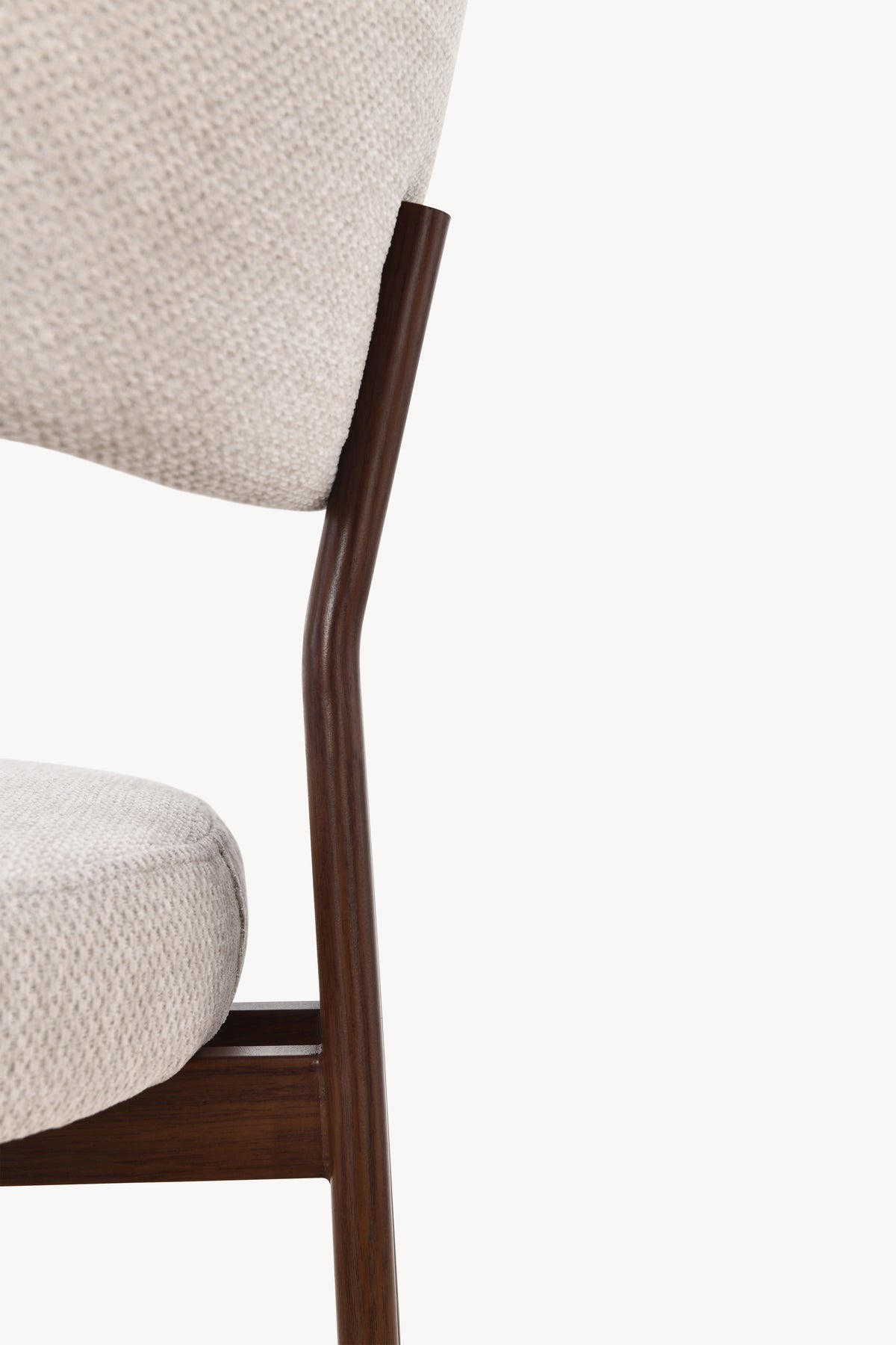 Sedie in tessuto Laura, Set da 2, Beige con gambe in metallo finitura legno - Immagine dettaglio 5