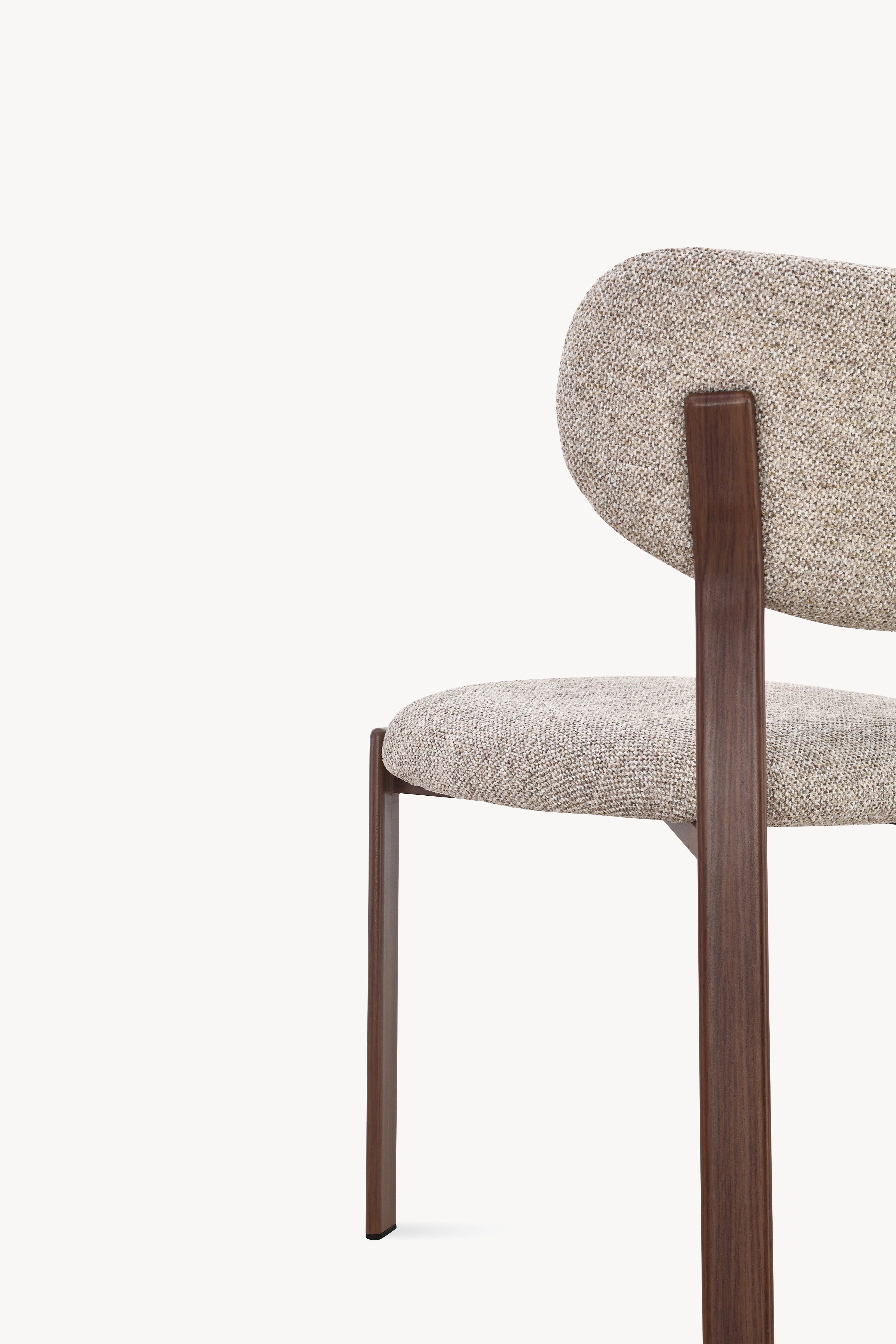 Matilda Stoffstühle, 2er-Set, Beige mit Metallbeinen in Dunkelholzoptik - Detailbild 12