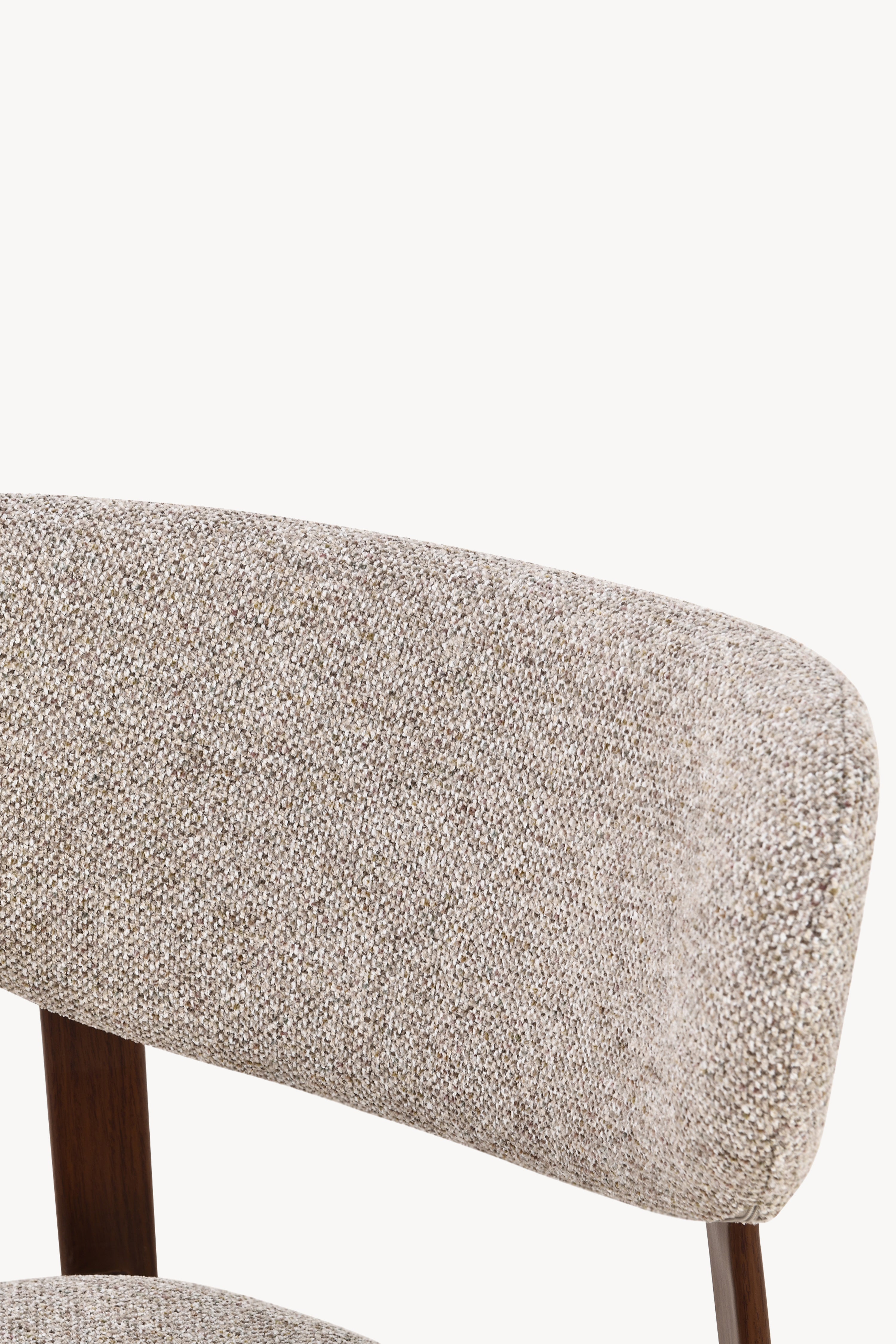 Matilda Stoffstühle, 2er-Set, Beige mit Metallbeinen in Dunkelholzoptik - Detailbild 6