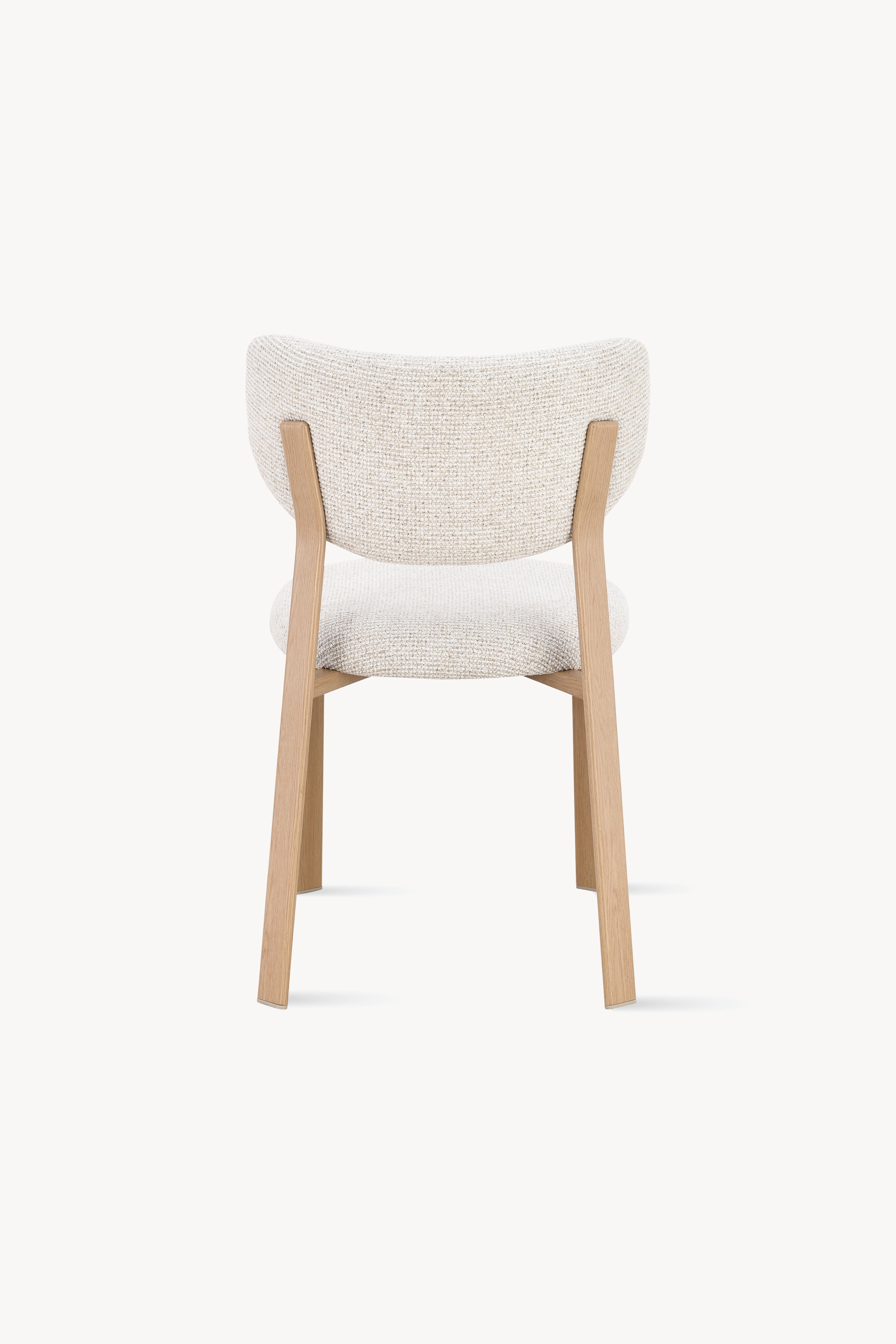 Sedie in tessuto Matilda, Set da 2, Bianco Panna con gambe in metallo finitura legno chiaro - Immagine dettaglio 6