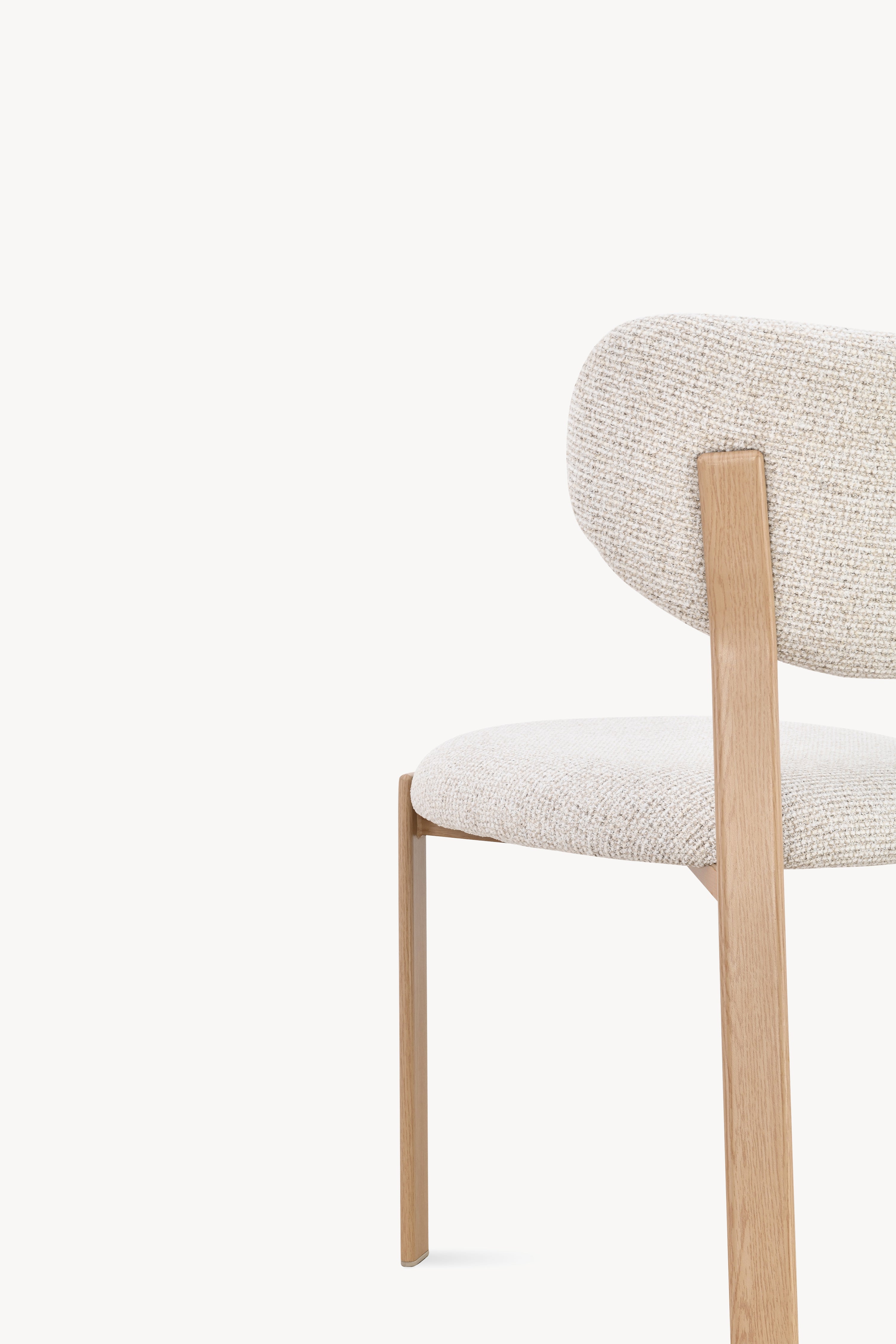 Sedie in tessuto Matilda, Set da 2, Bianco Panna con gambe in metallo finitura legno chiaro - Immagine dettaglio 9