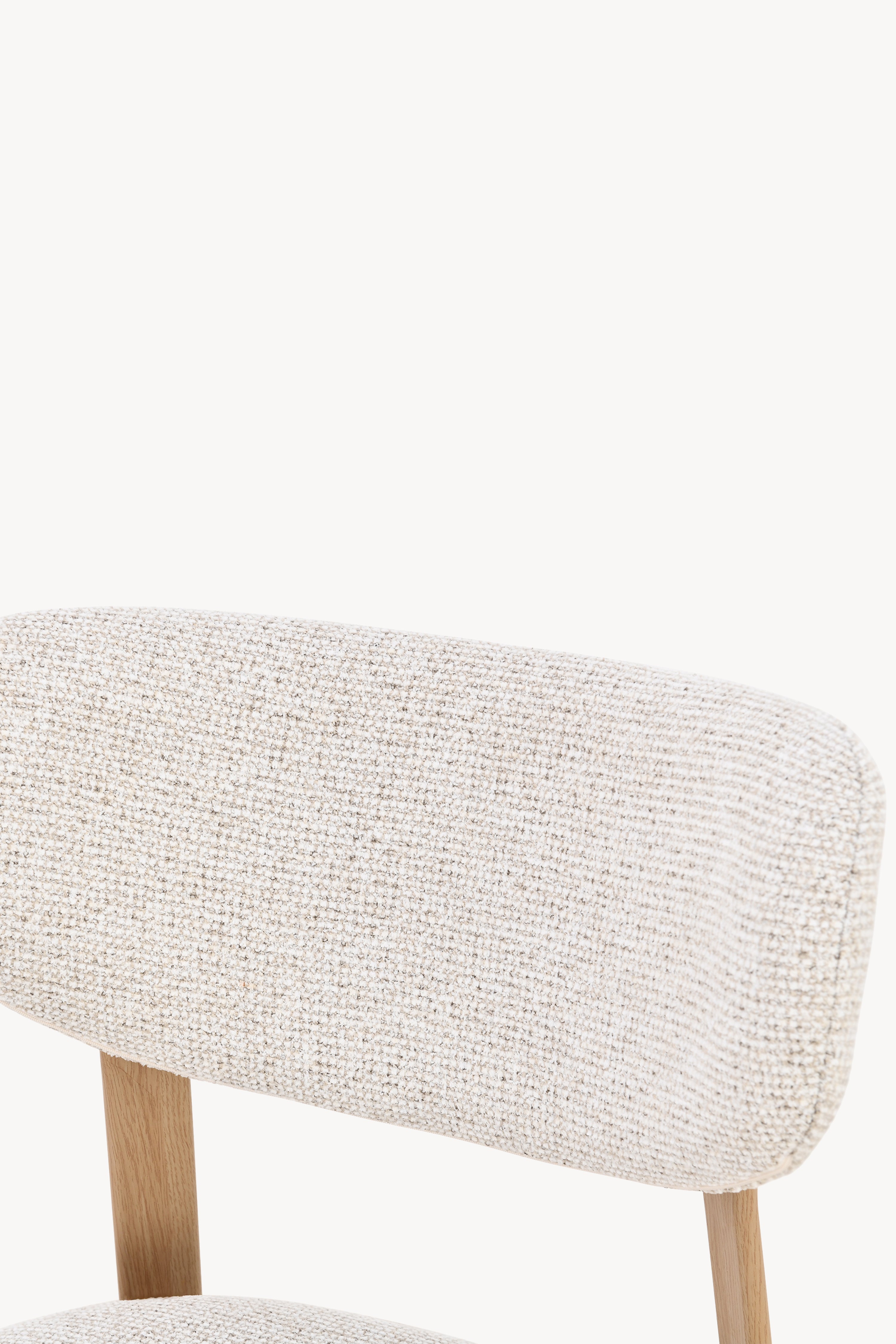 Sedie in tessuto Matilda, Set da 2, Bianco Panna con gambe in metallo finitura legno chiaro - Immagine dettaglio 13