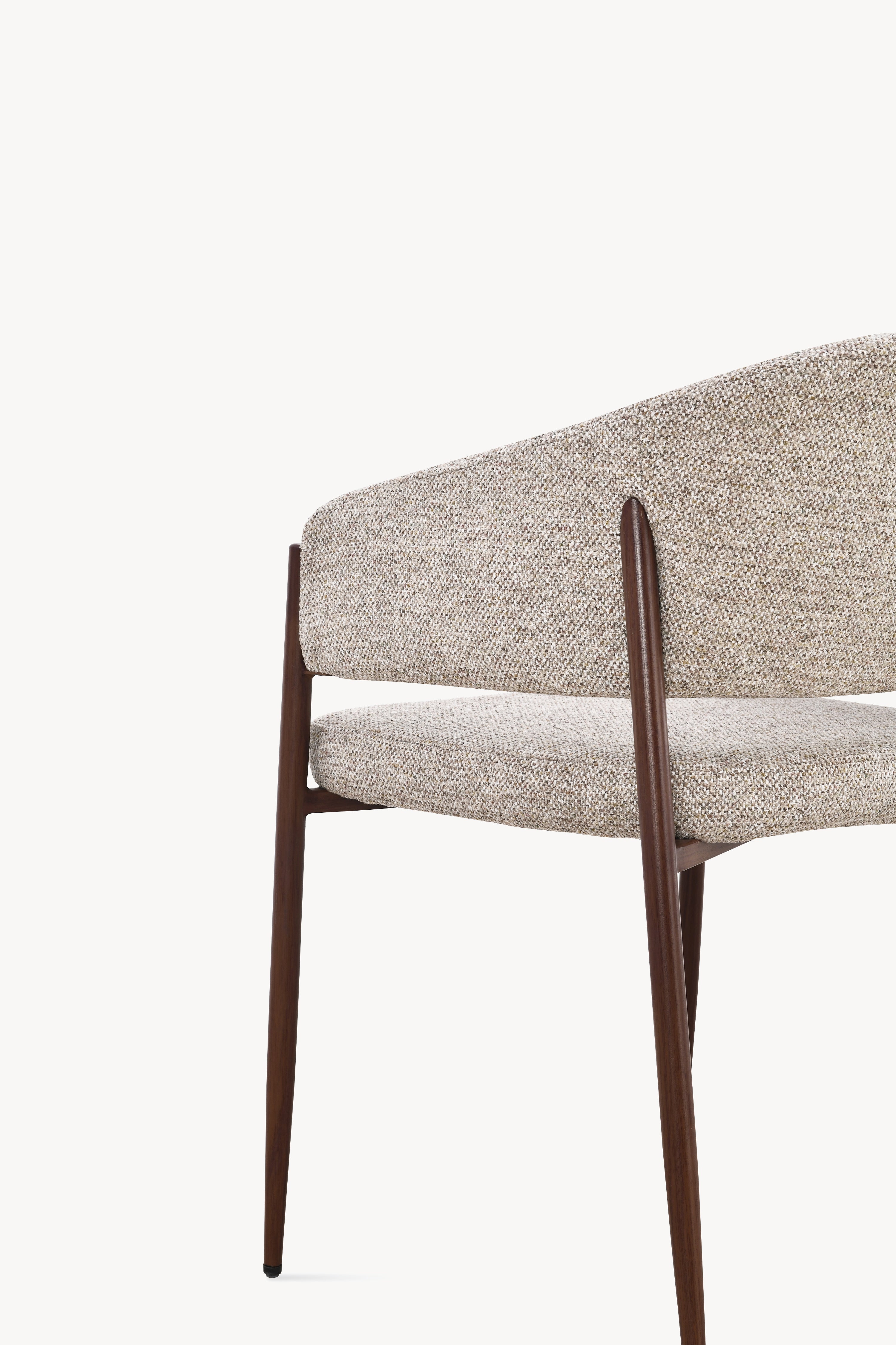 Martina Stoffstühle, 2er-Set, Beige mit Metallbeinen in Dunkelholzoptik - Detailbild 12