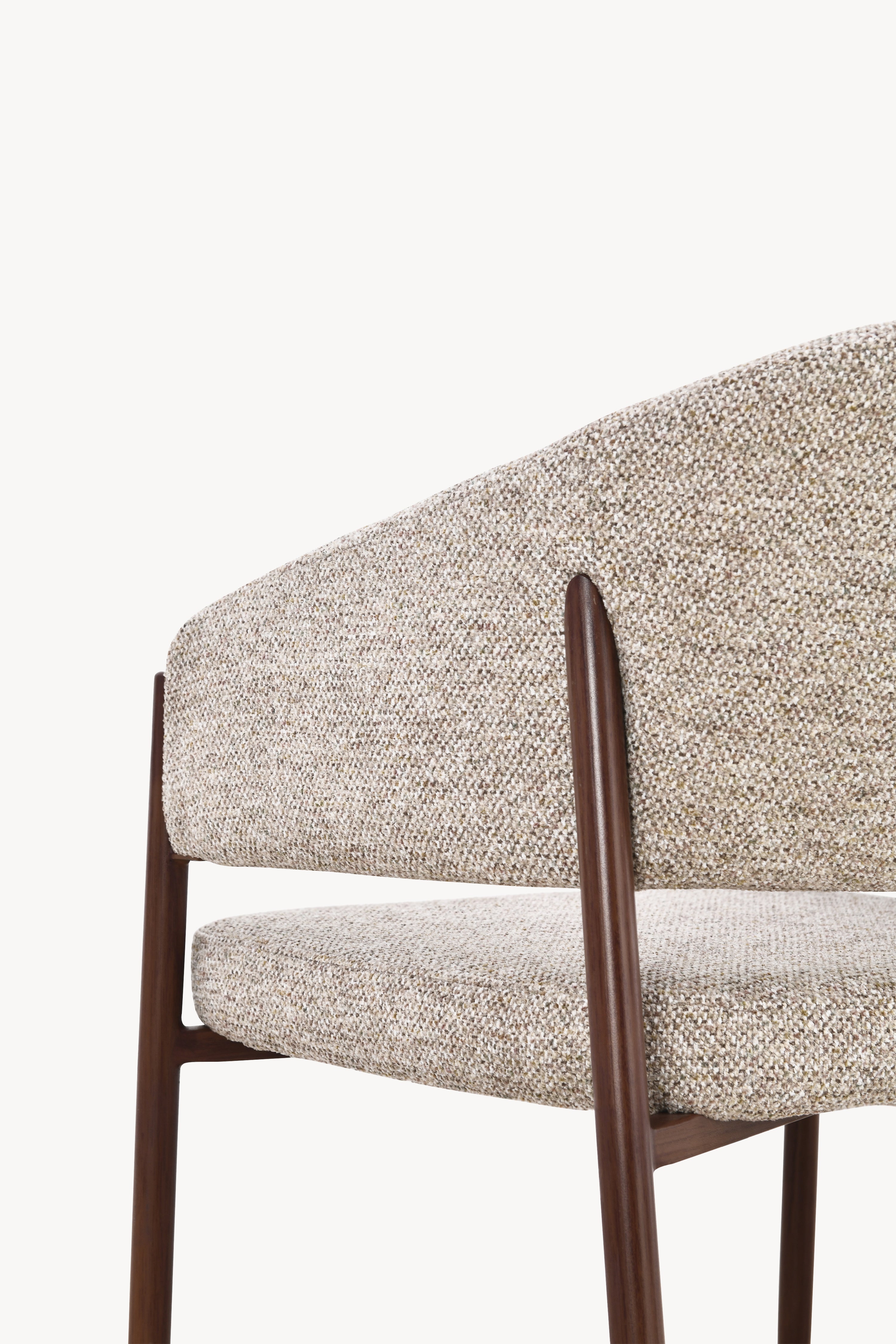 Martina Stoffstühle, 2er-Set, Beige mit Metallbeinen in Dunkelholzoptik - Detailbild 6