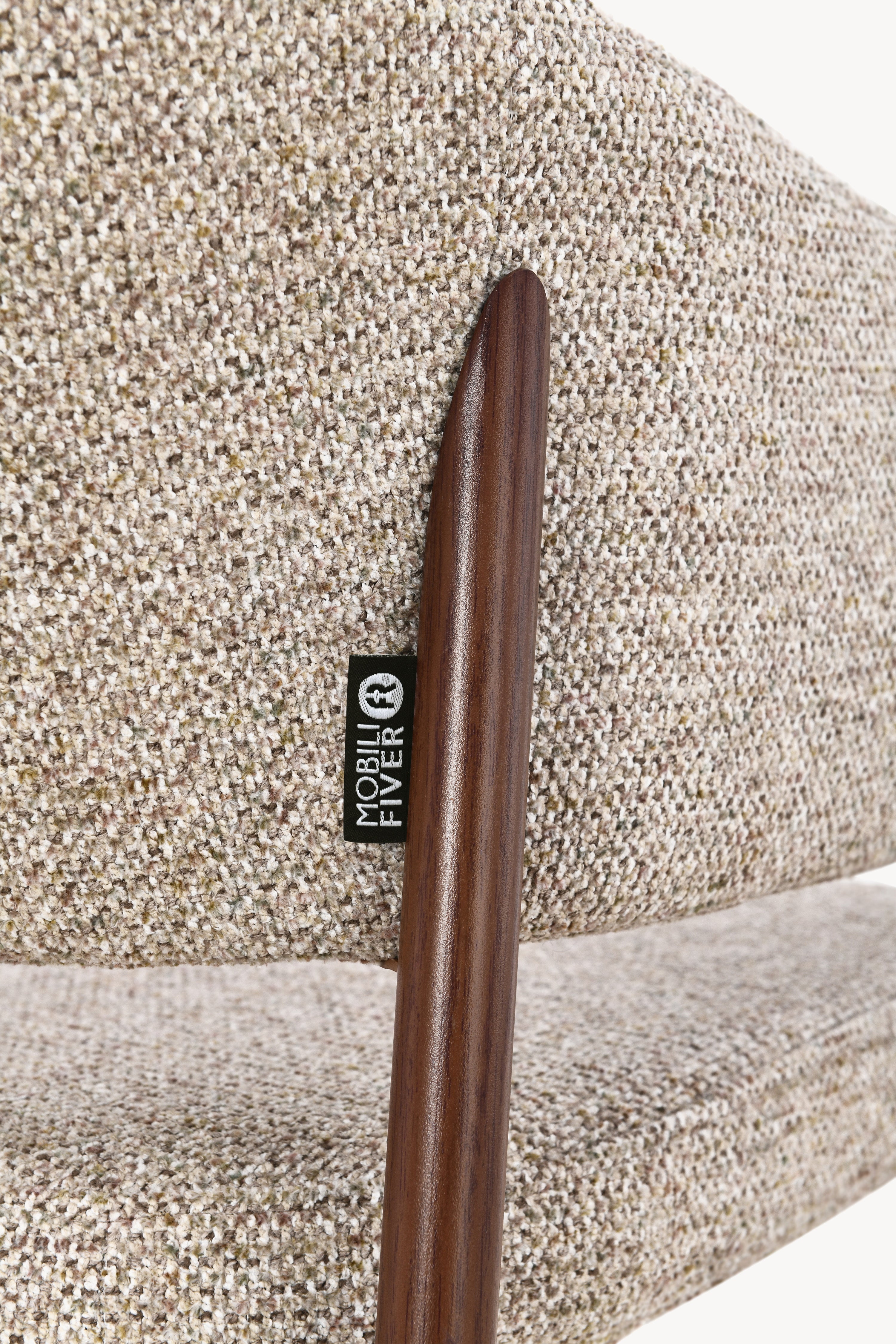 Martina Stoffstühle, 2er-Set, Beige mit Metallbeinen in Dunkelholzoptik - Detailbild 11