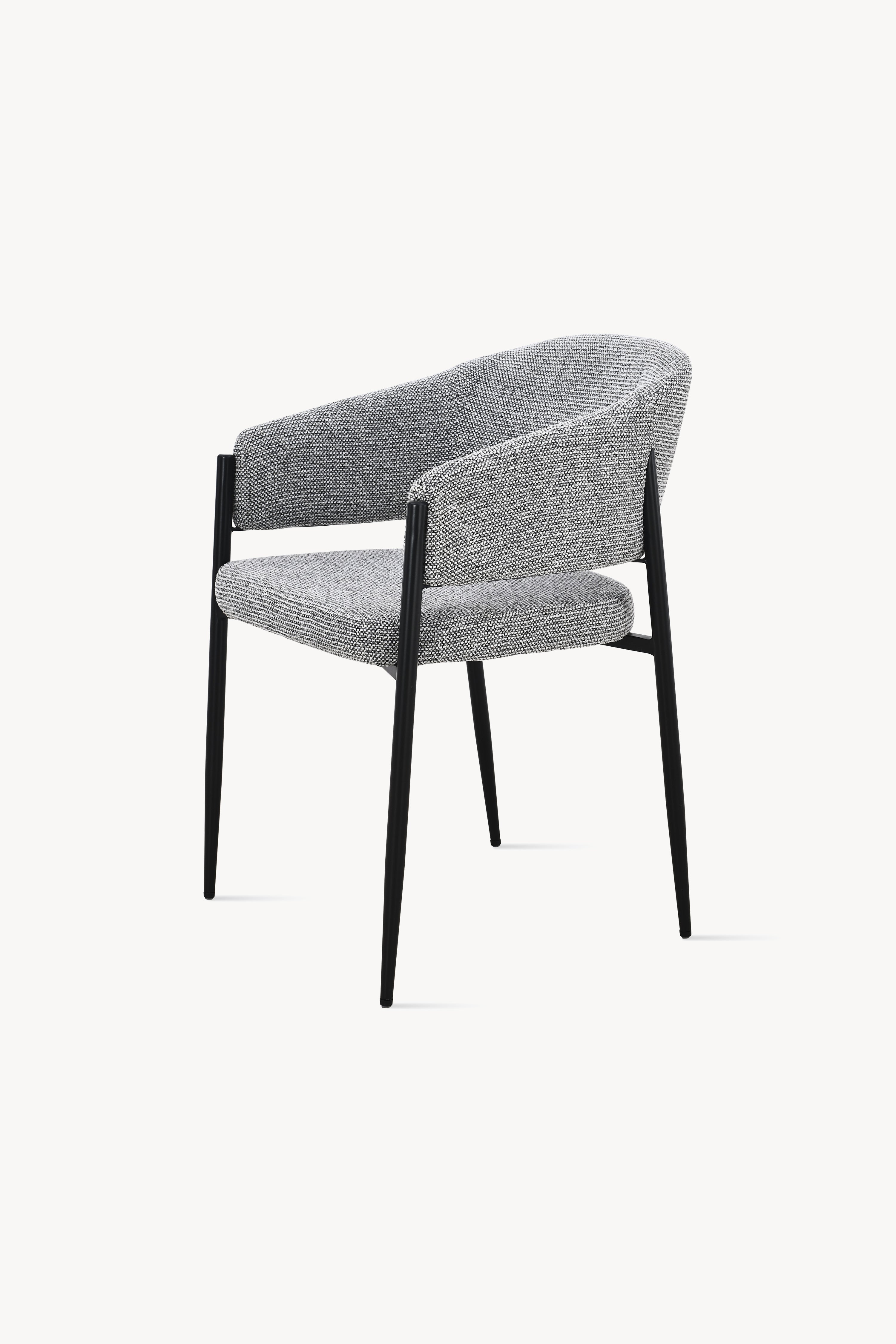 Martina Fabric Chairs, Set of 2, Grey with Black Metal Legs - Detail image 2